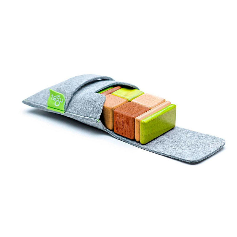 Original Pocket Pouch <br>magnetic Wooden Blocks <br>8 Pieces