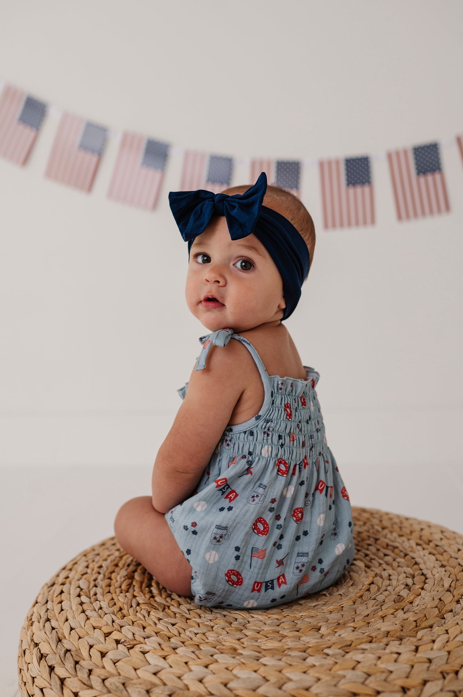 Baby Girl Tie-smocked Bodysuit In Summer Usa