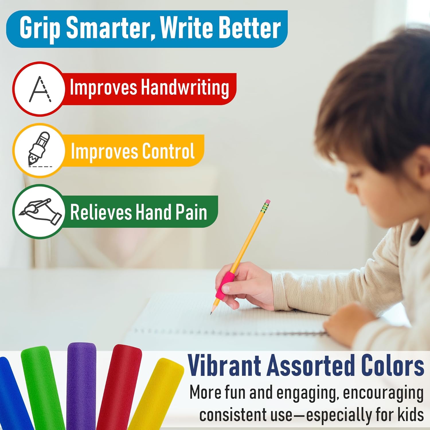 Foam Pencil Grip, 12 Pack