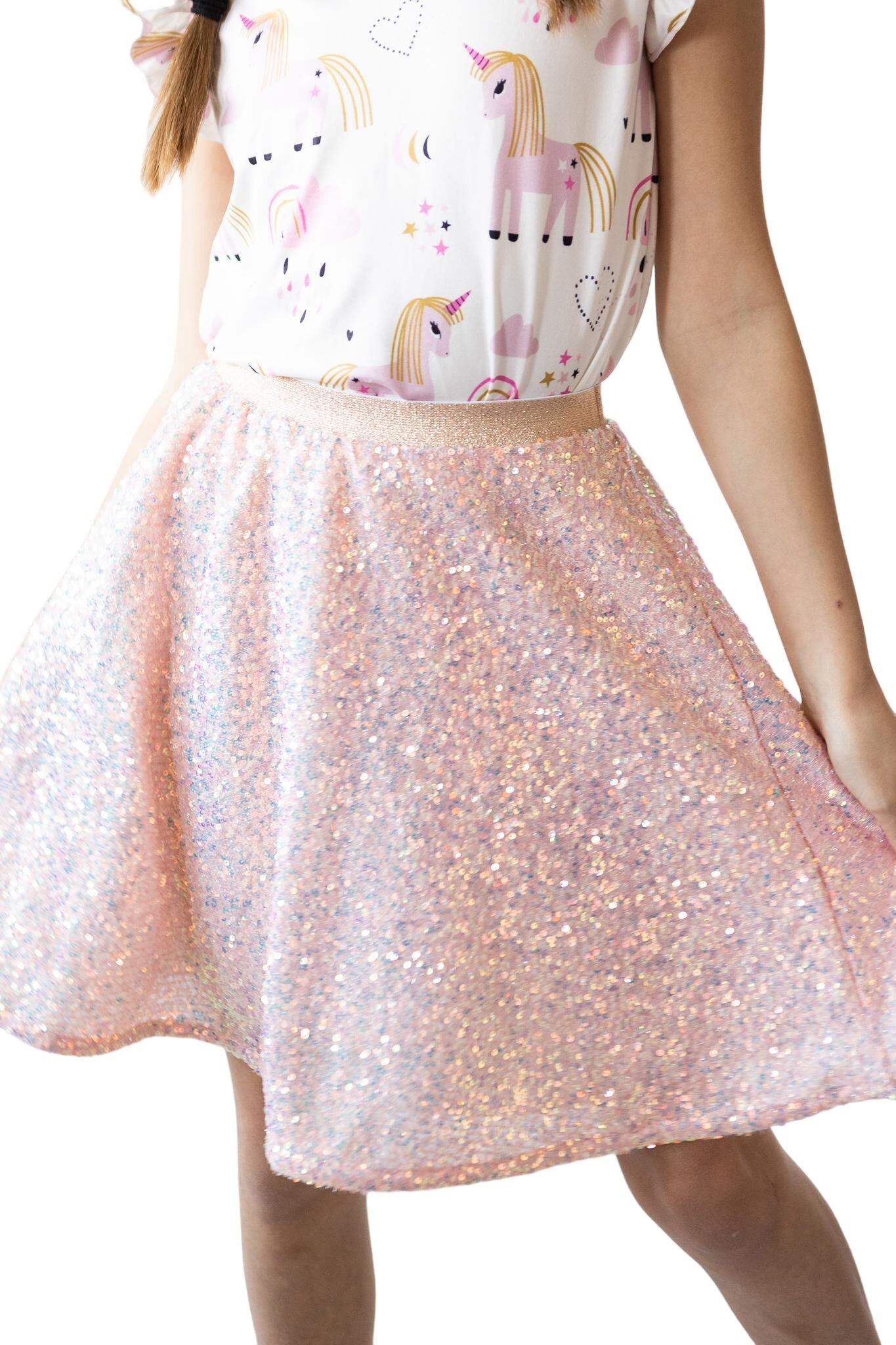 Peach Sequin Twirl Skirt