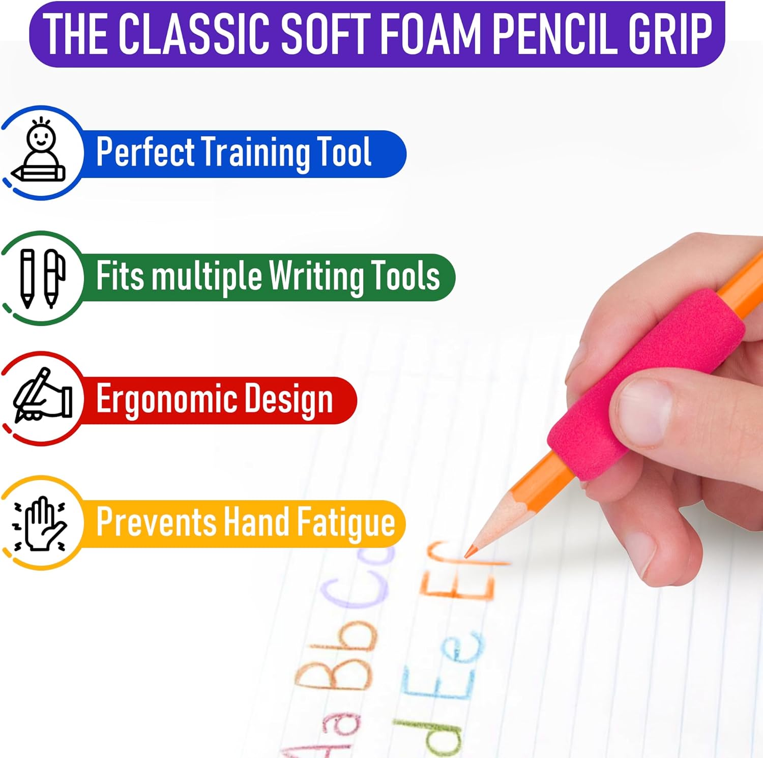 Foam Pencil Grip, 12 Pack