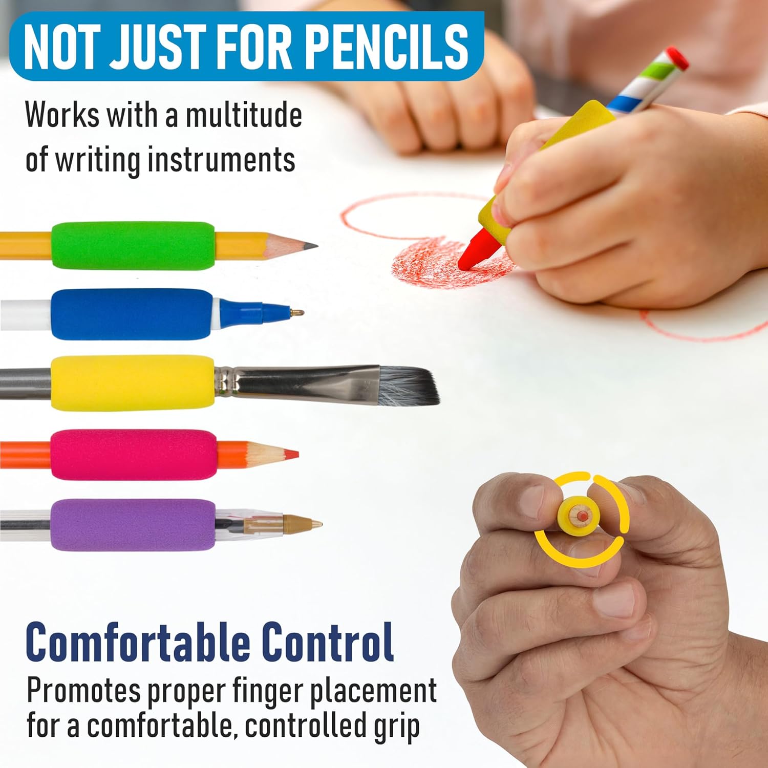 Foam Pencil Grip, 12 Pack
