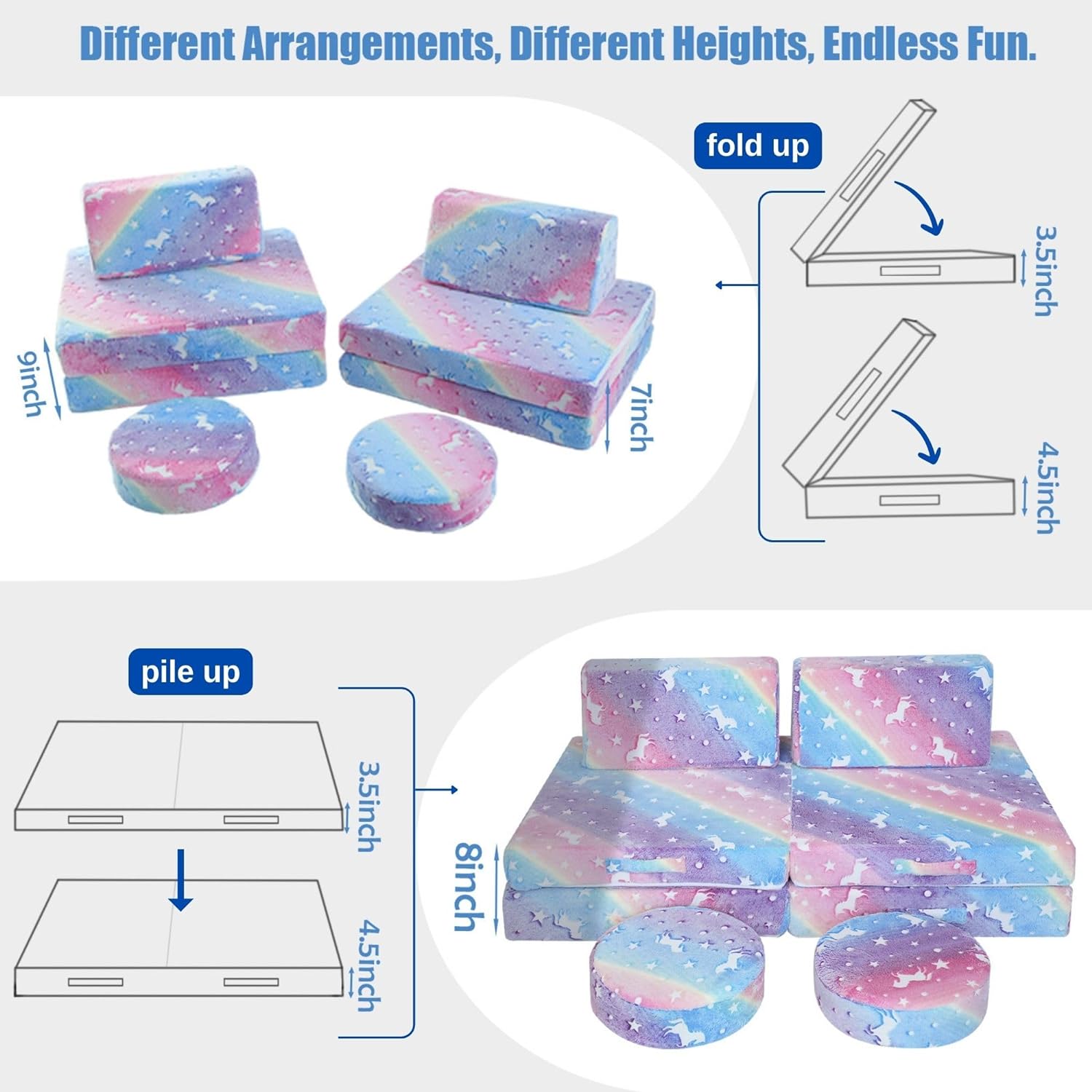 8-piece Kids Play Couch|glowsofa