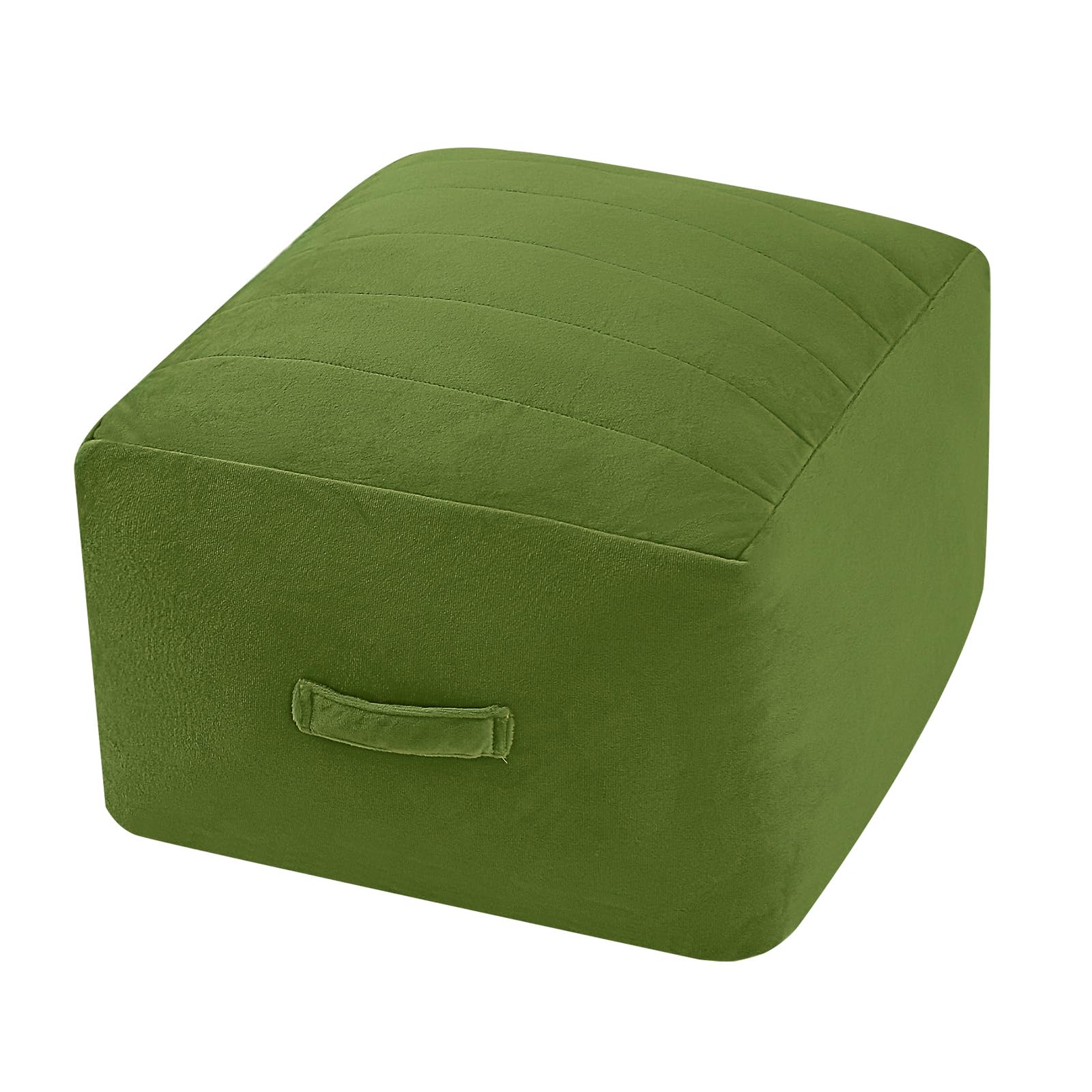 Grid Square Pouf Ottoman, 20"x20"x15"