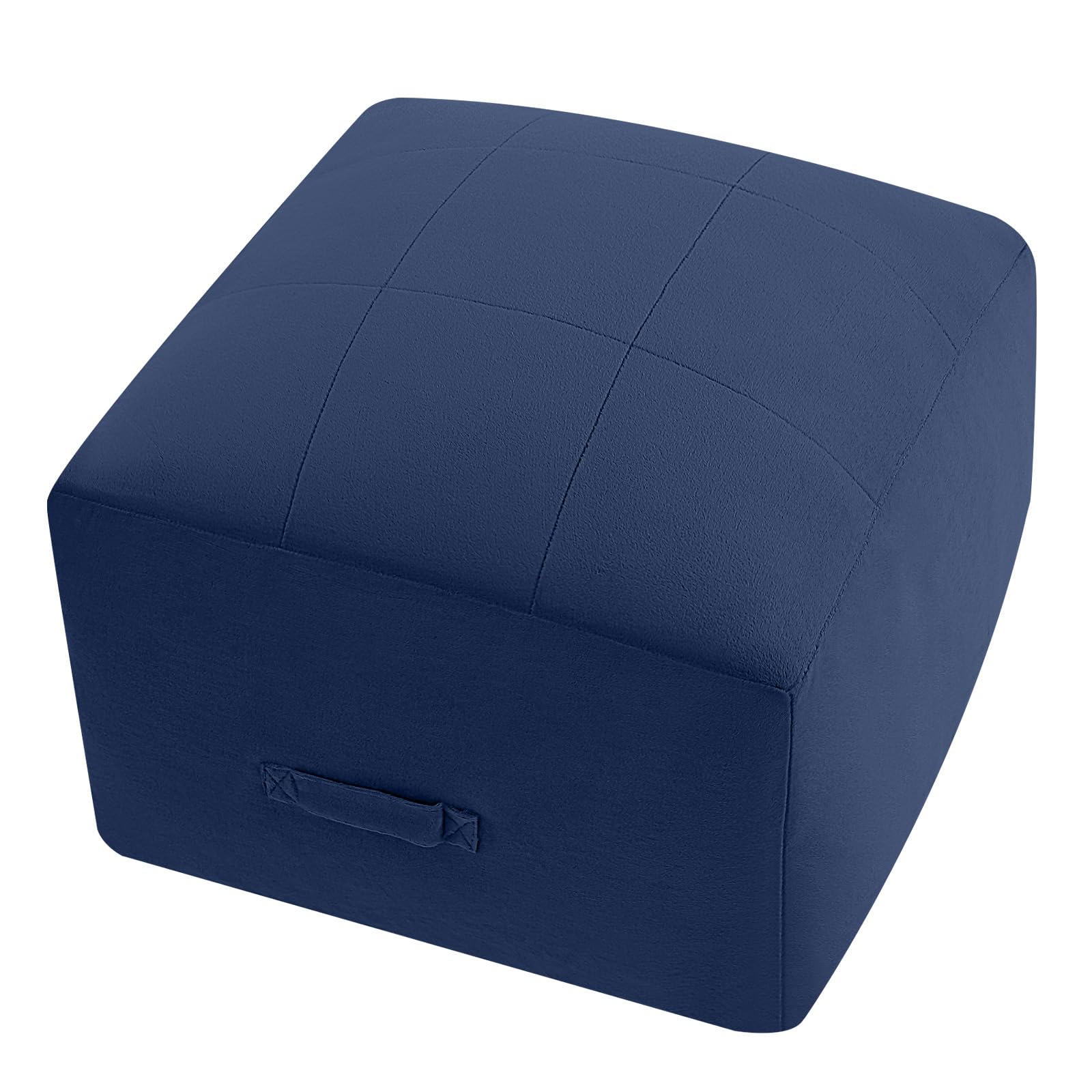 Grid Square Pouf Ottoman, 20"x20"x15"