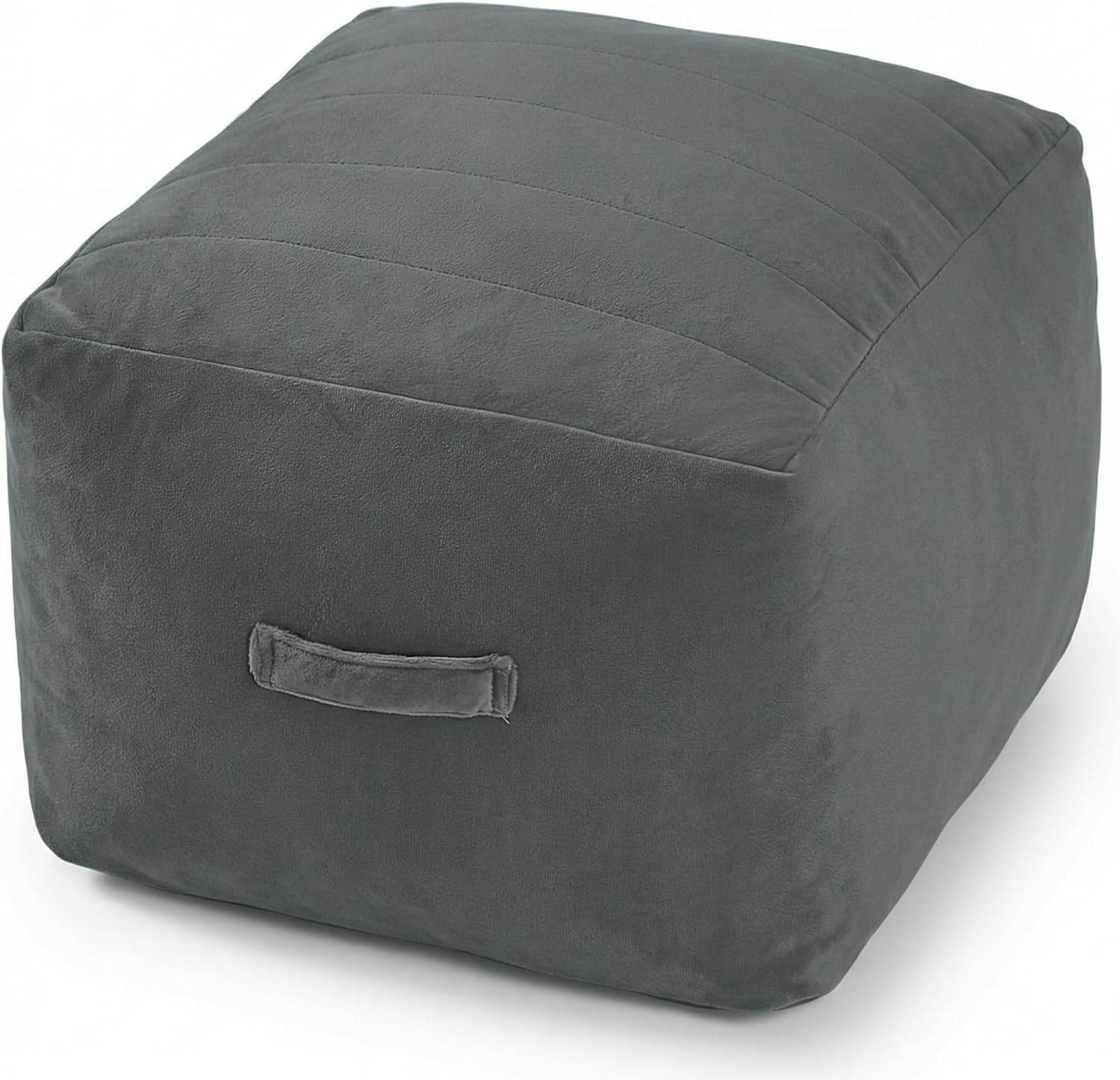 Grid Square Pouf Ottoman, 20"x20"x15"