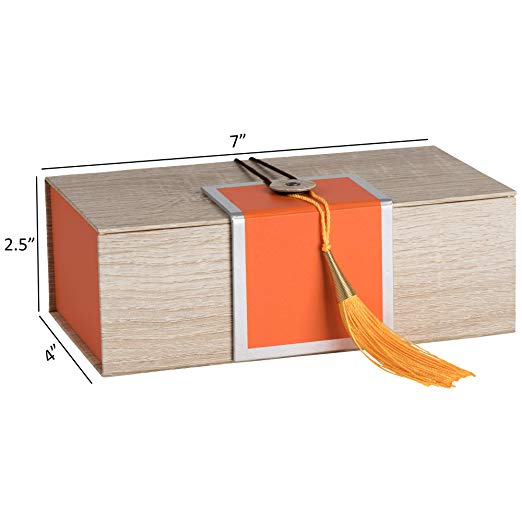 Orange Gift Box With Tassel 8 Pack 7"x4"x 2.5