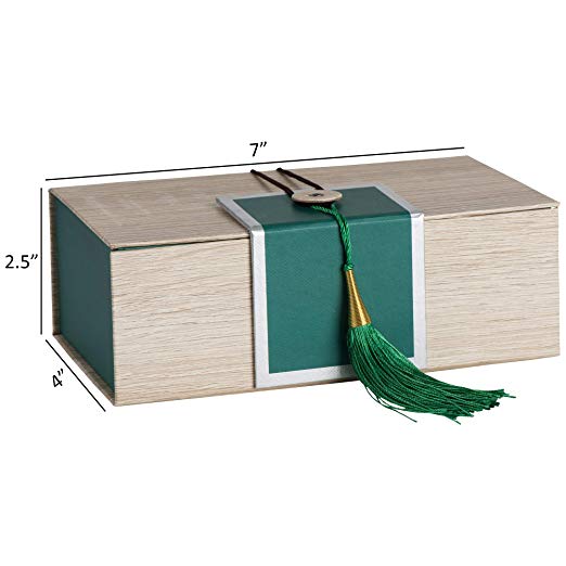 Green Gift Box With Tassel 8 Pack 7x4x 2.5