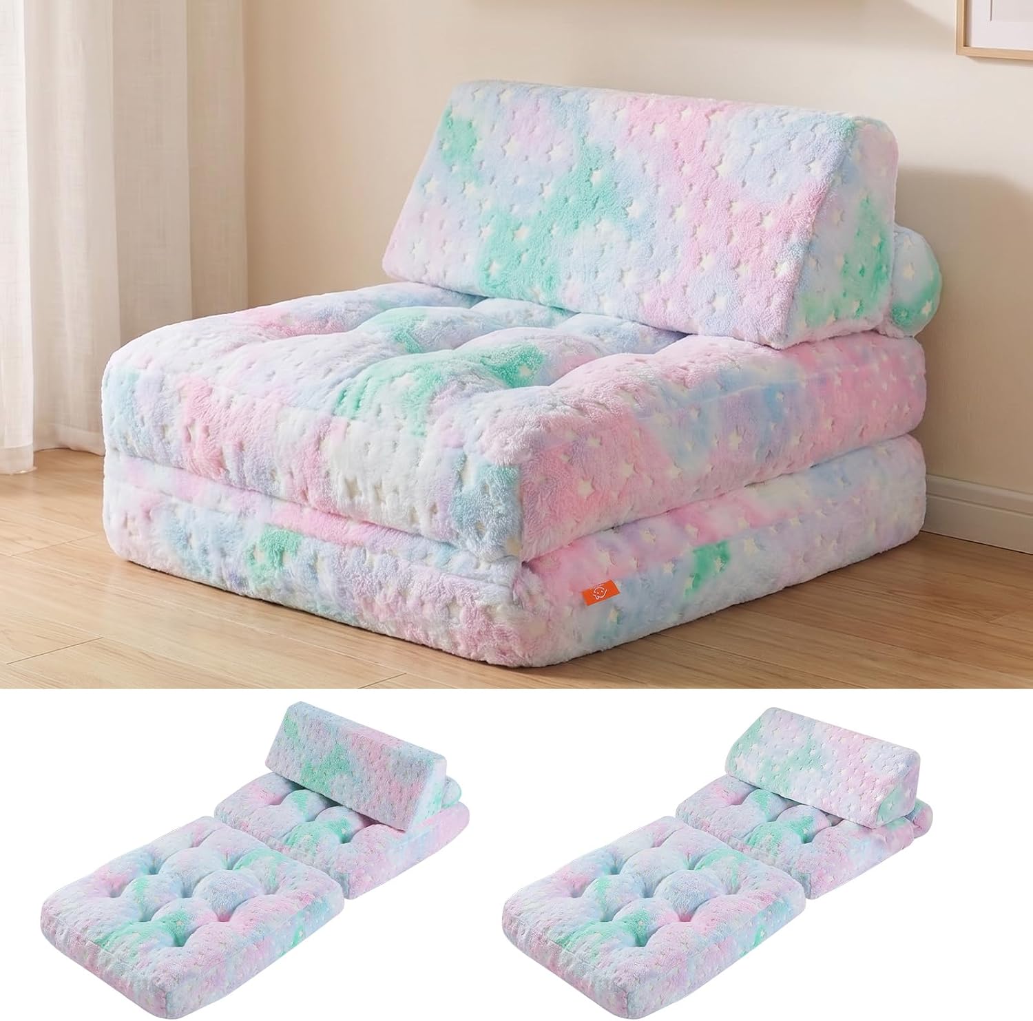 Kids Couch, 3-in-1 Fold-out Foam Chair