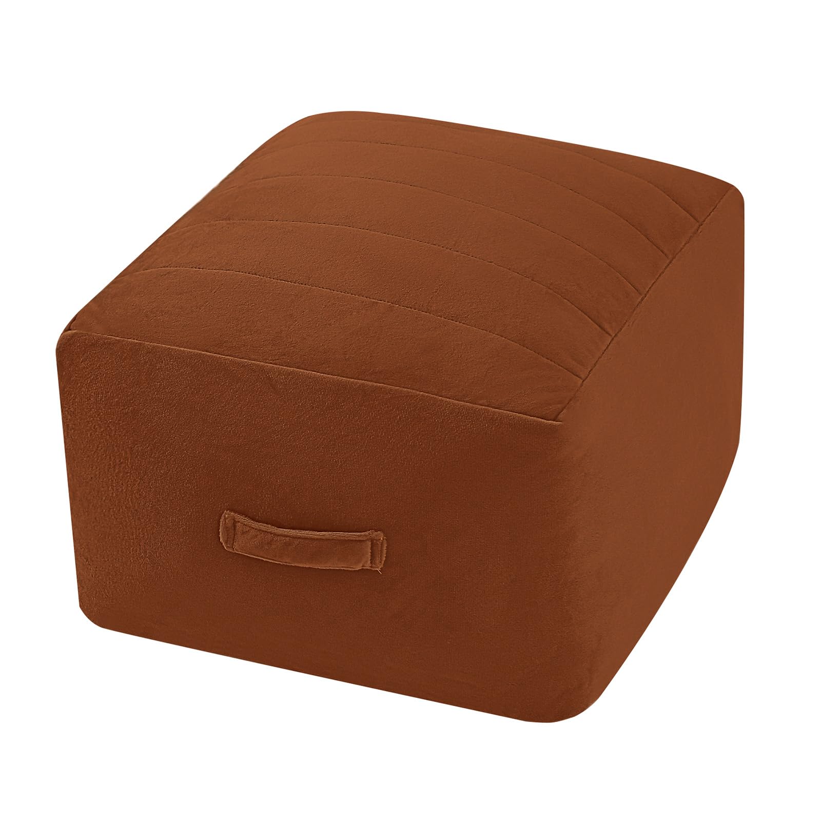 Grid Square Pouf Ottoman, 20"x20"x15"