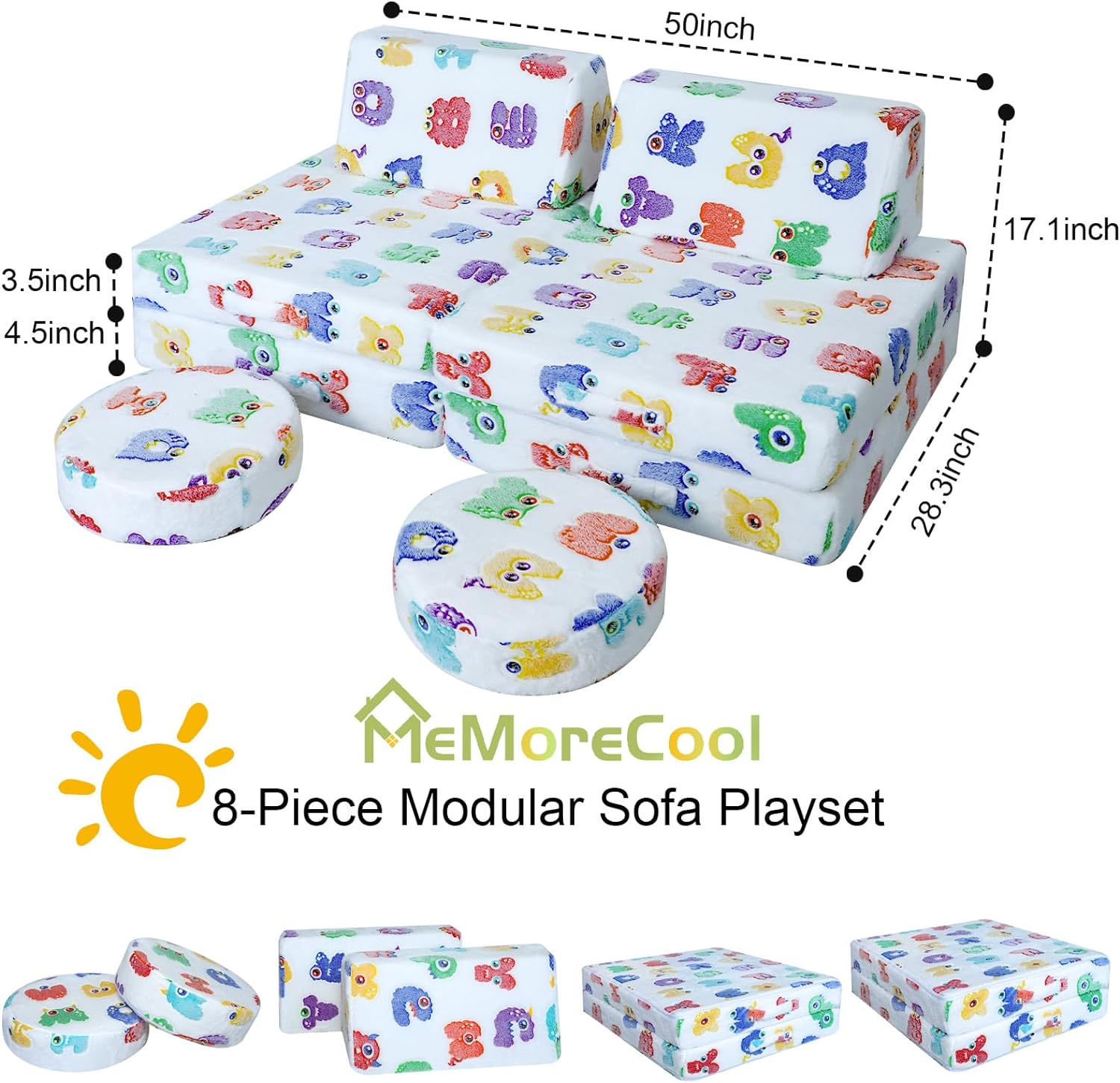 8-piece Kids Play Couch|glowsofa