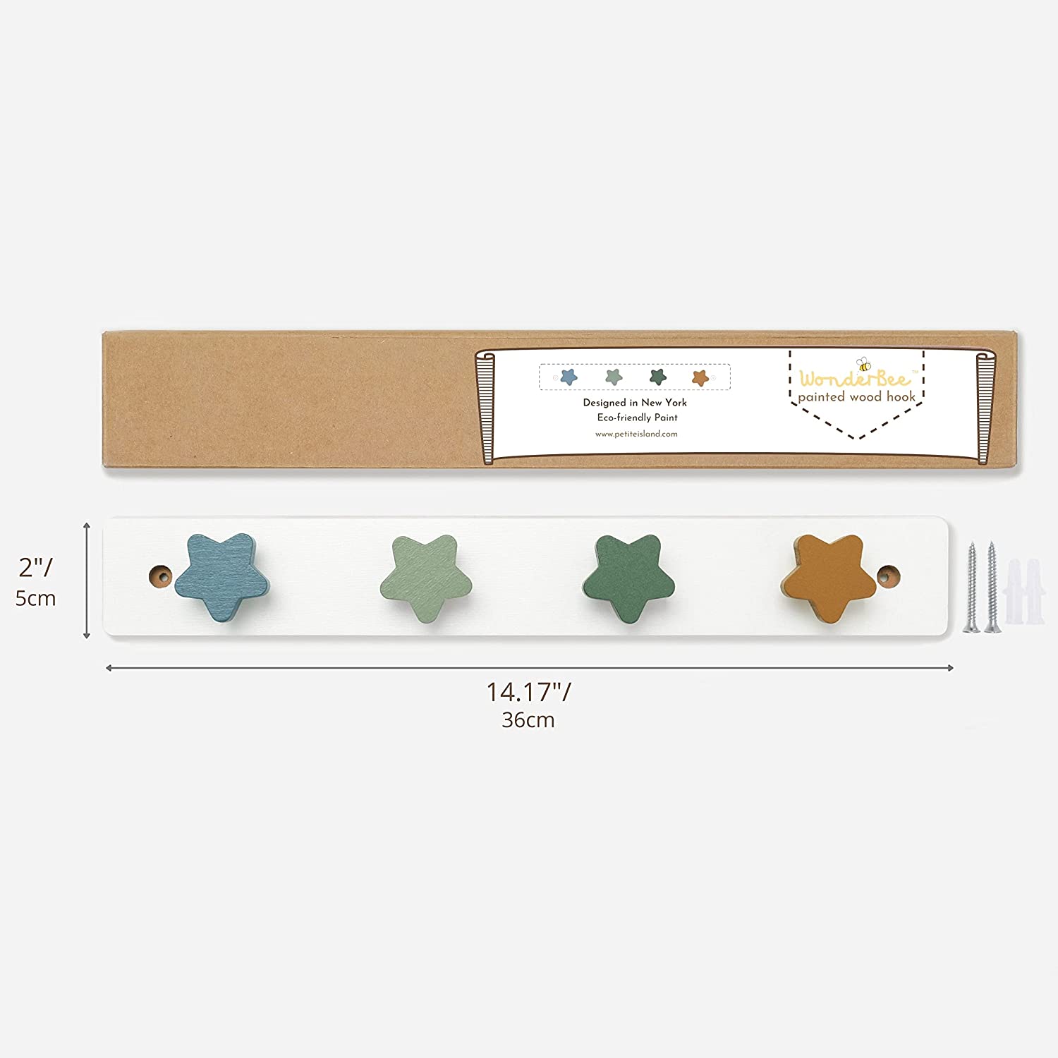 Wonderbee™ Stars Wooden Hanger White Forest