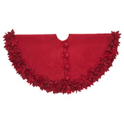 Handmade Overlapping Flowers Maroon Xl Christmas Tree Skirt 72"