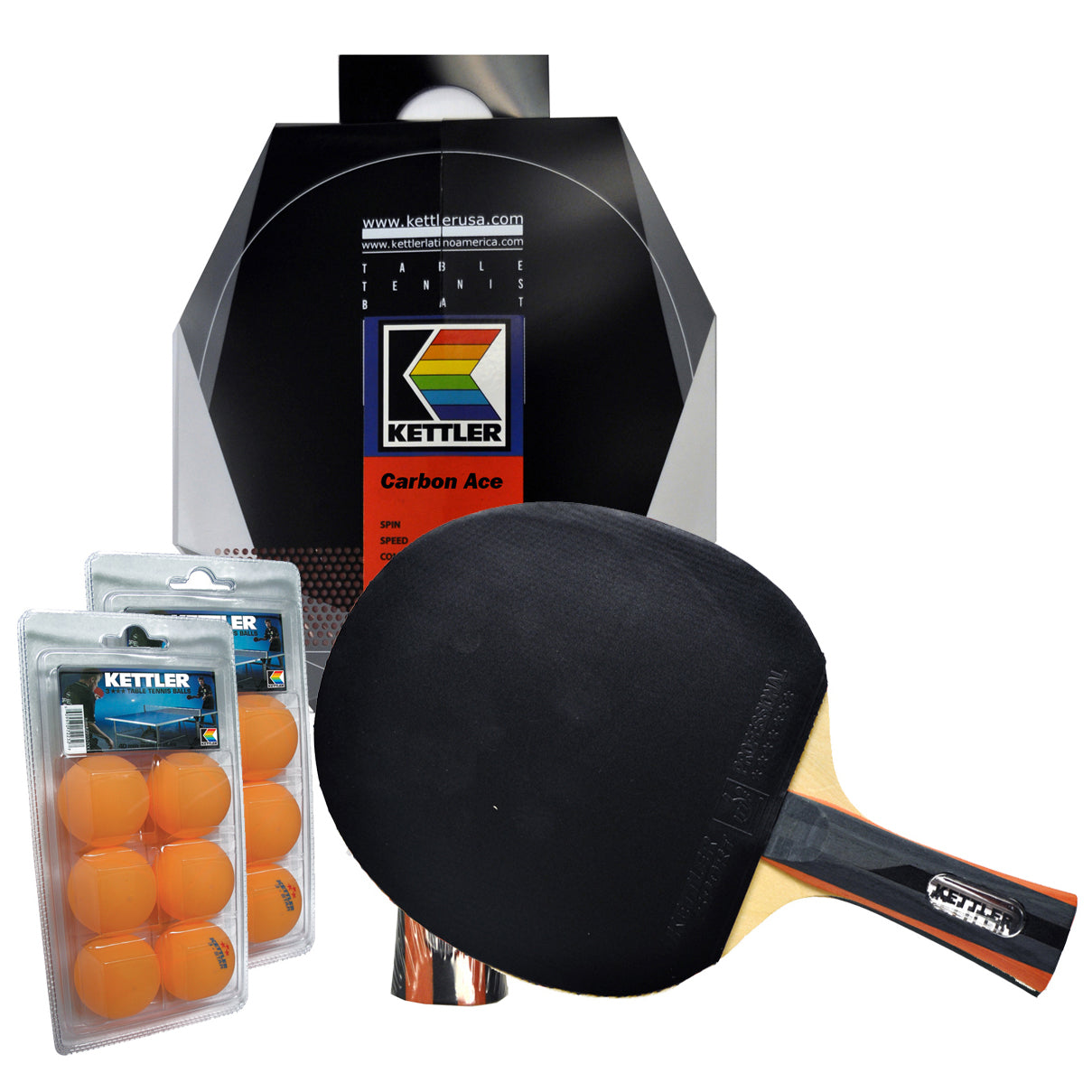 2-Player (CARBON) Ace Table Tennis Racket Set