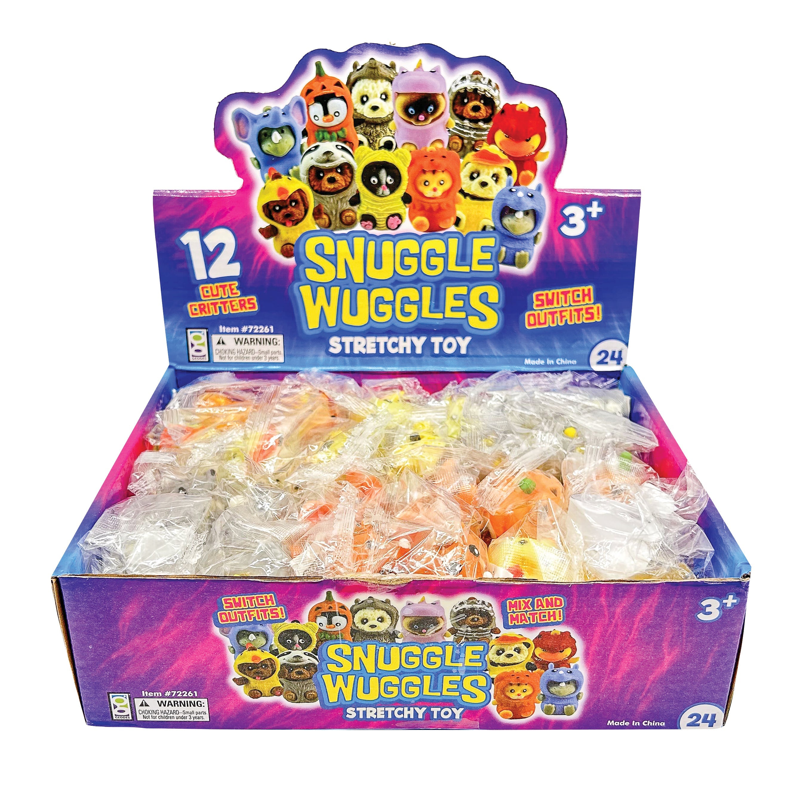 Snuggle Wuggle Stretchy Toys - 24 Per Display
