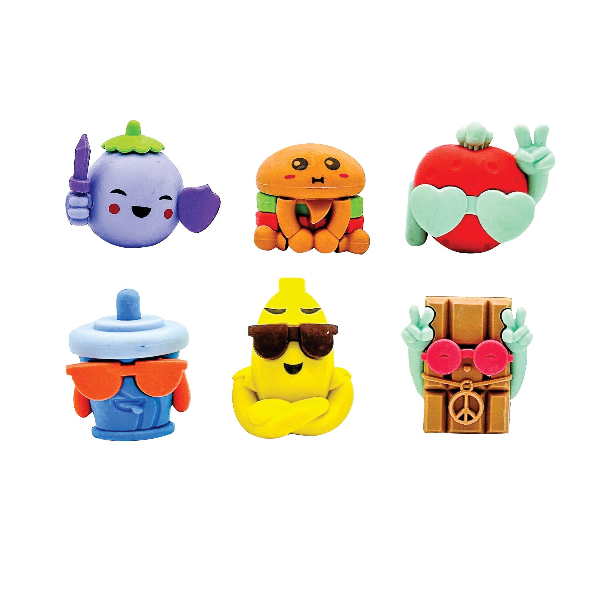 Snack Attack Cool Guys 3d Eraser Toppers - 48 Per Bag