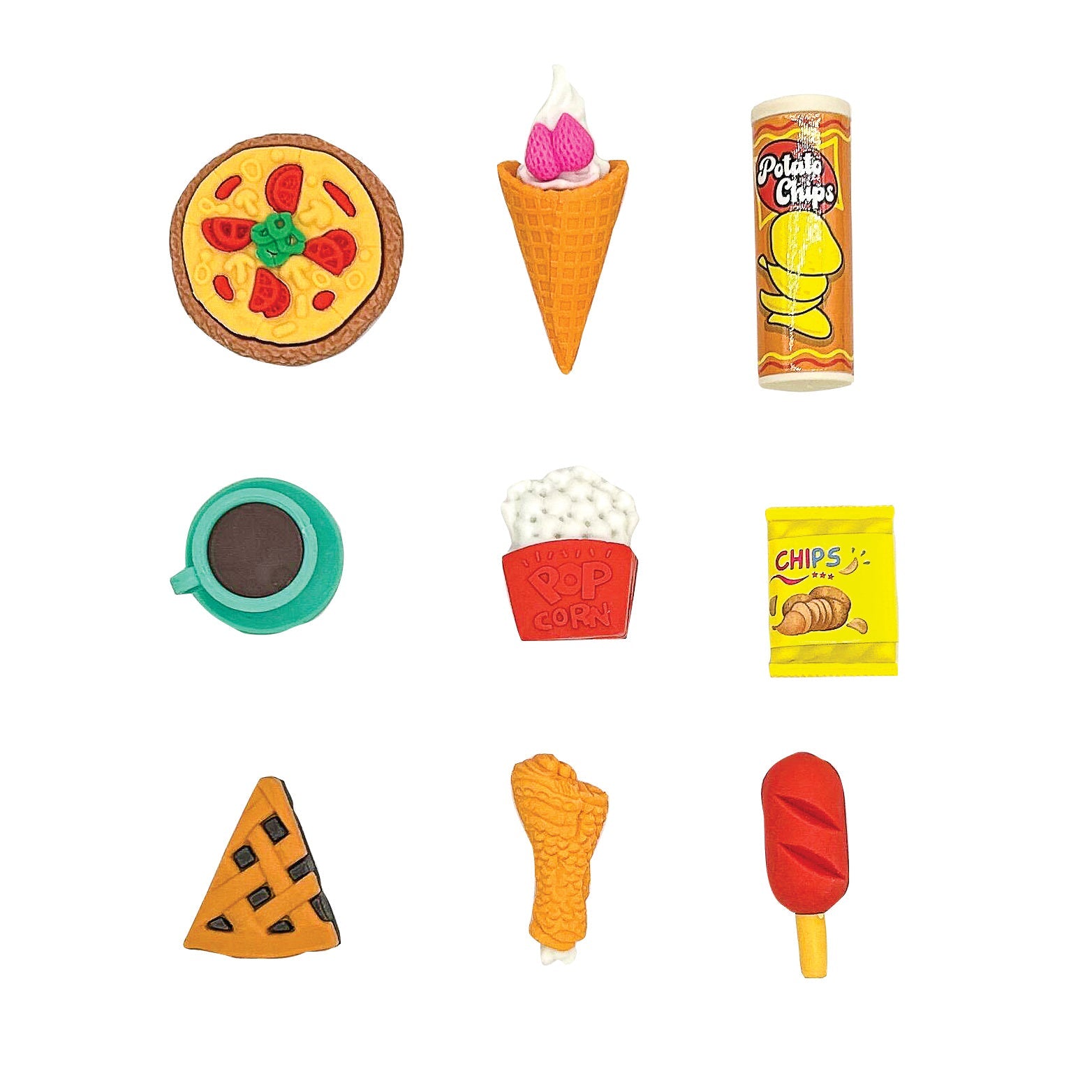 Snack Attack Ii 3d Erasers - 54 Per Bag