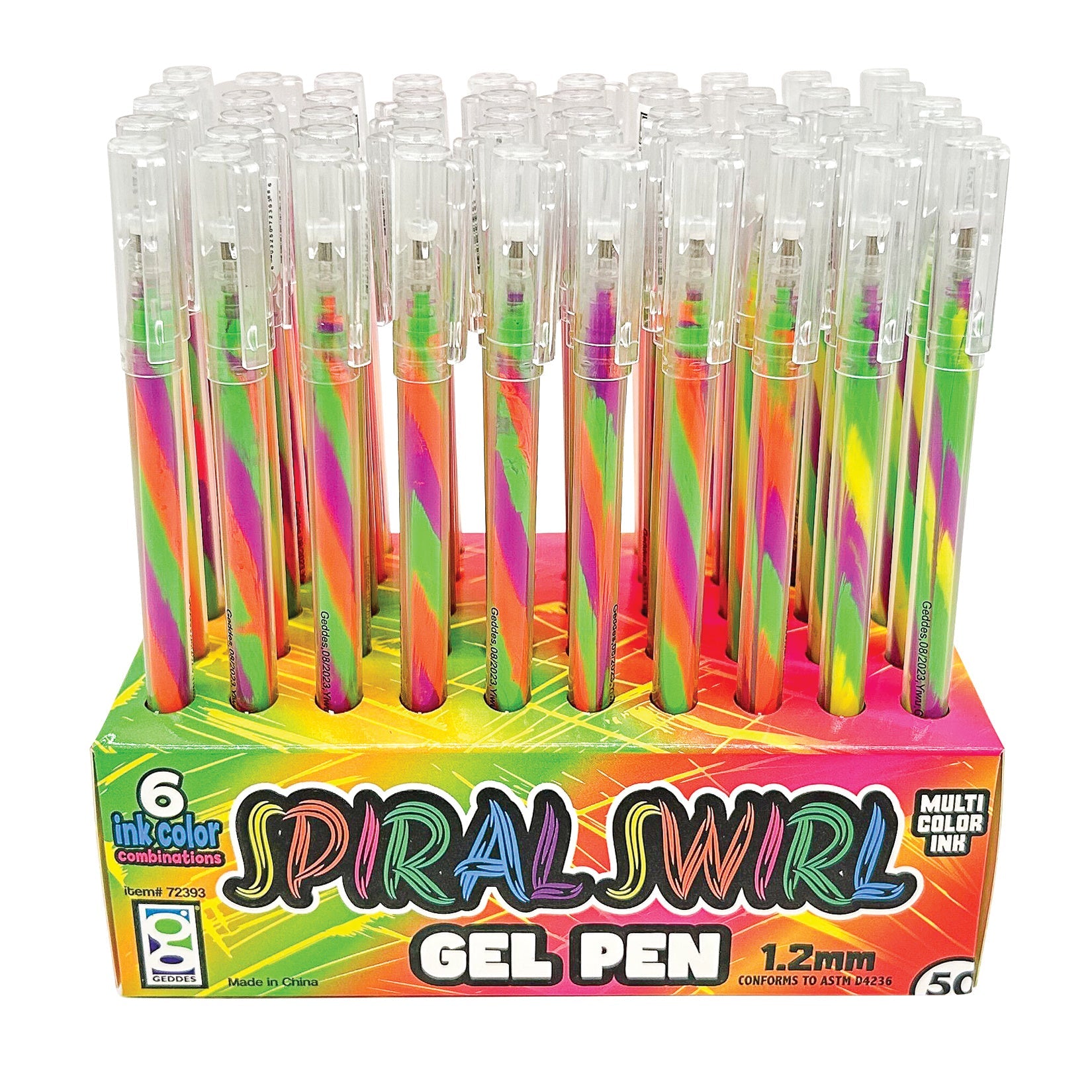 Spiral Swirl Gel Pens - 50 Per Display