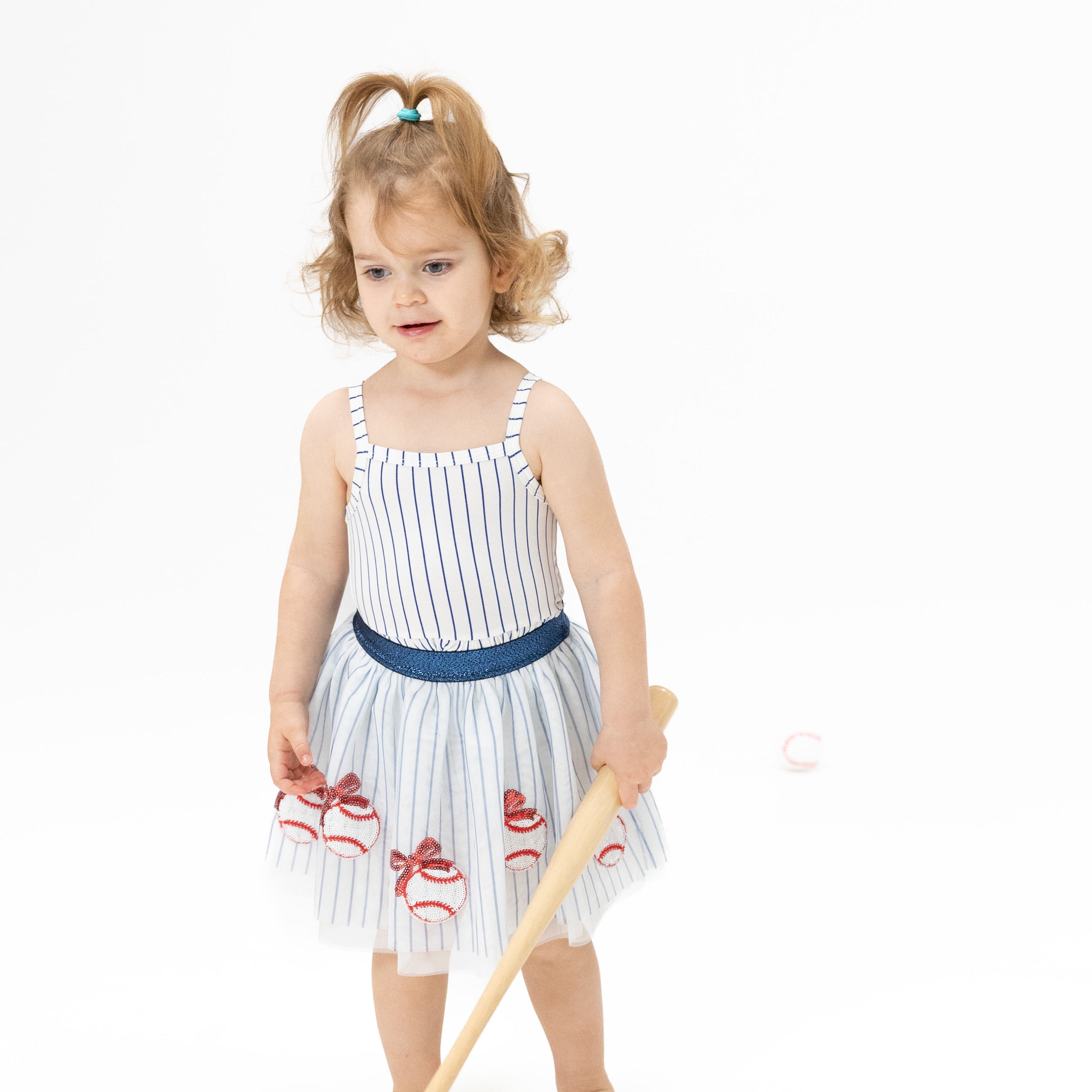 Baseball Stripe - Tutu Skirt With Bike Shorts