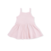 Solid Veiled Pink - Tank With Peplum