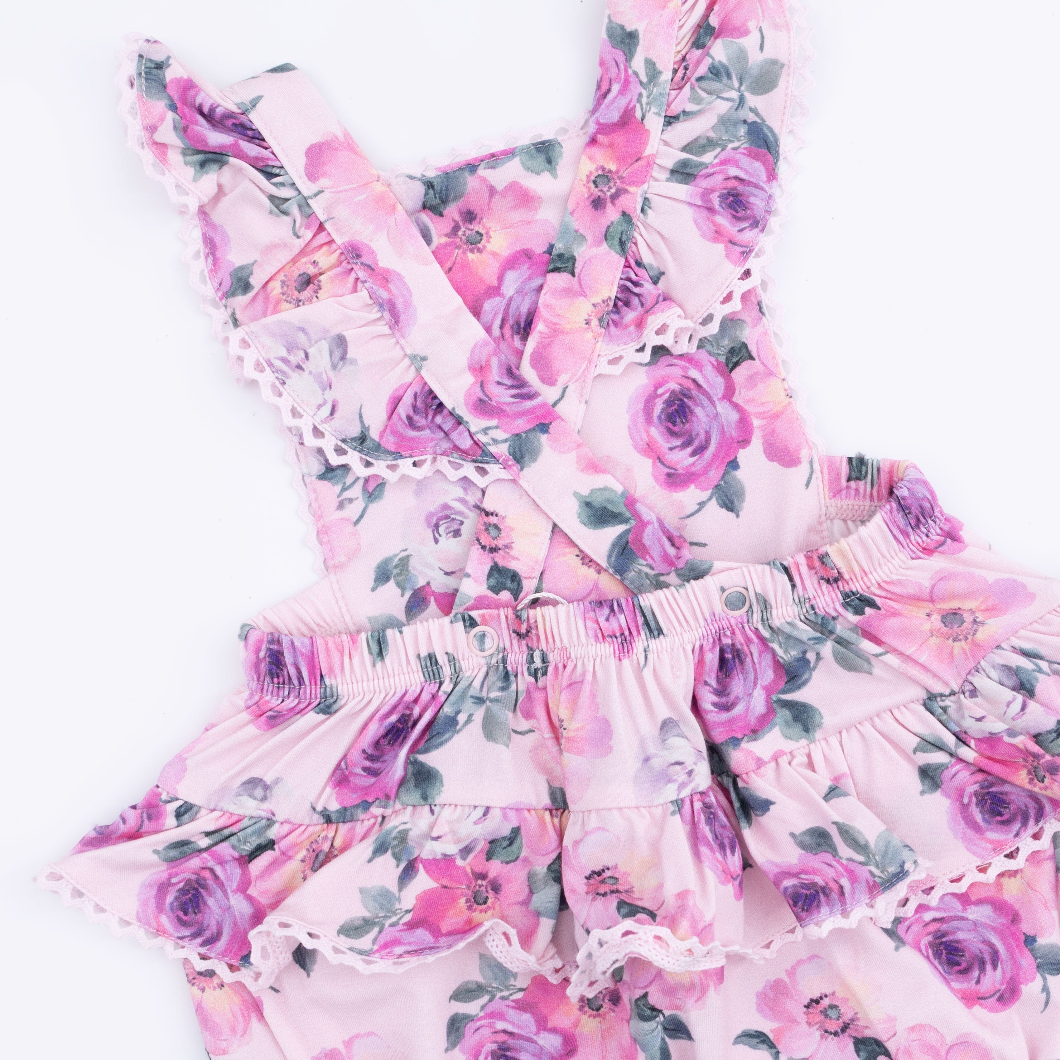 Rose Abundance - Ric Rac Ruffle Sunsuit
