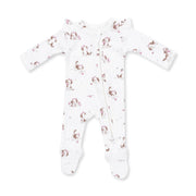 Explorer Puppy Pink - 2 Way Ruffle Sleeve Zipper Footie