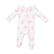 Pretty Bows - 2 Way Ruffle Sleeve Zipper Footie