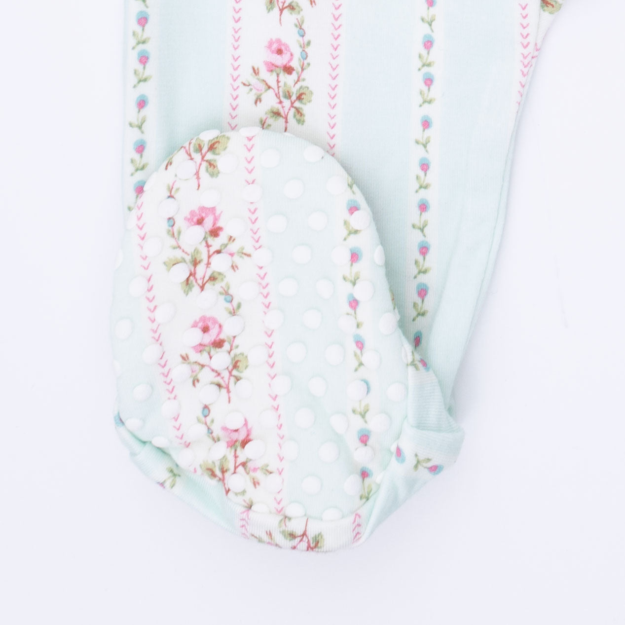 Antoinette Stripe - 2 Way Ruffle Sleeve Zipper Footie & Headband Set