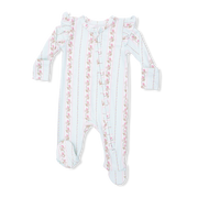 Antoinette Stripe - 2 Way Ruffle Sleeve Zipper Footie