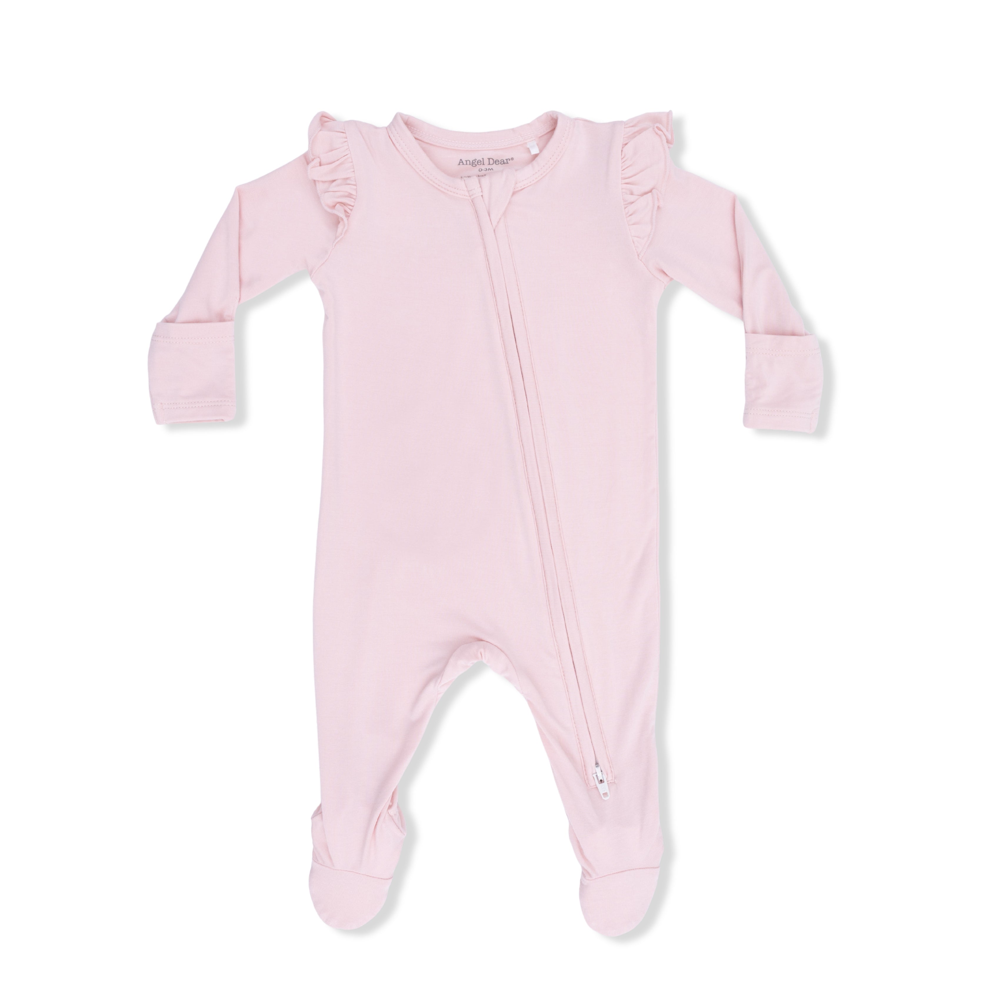 Solid Lotus - 2 Way Ruffle Sleeve Zipper Footie