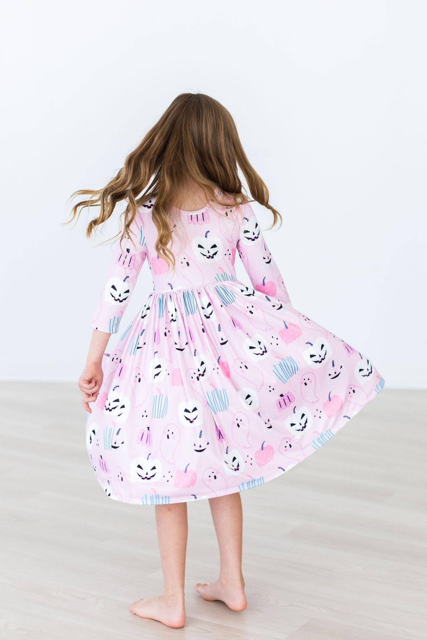 Happy Haunting 3/4 Sleeve Pocket Twirl Dress