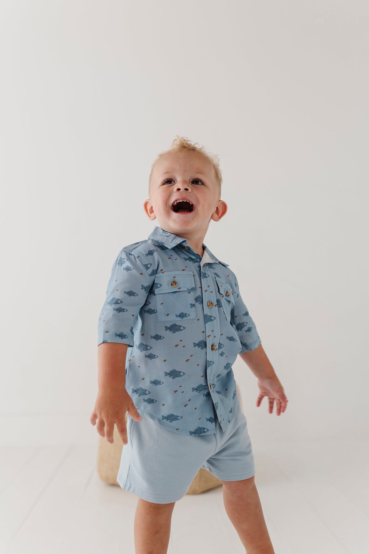 Boys Utility Shirt In Fish