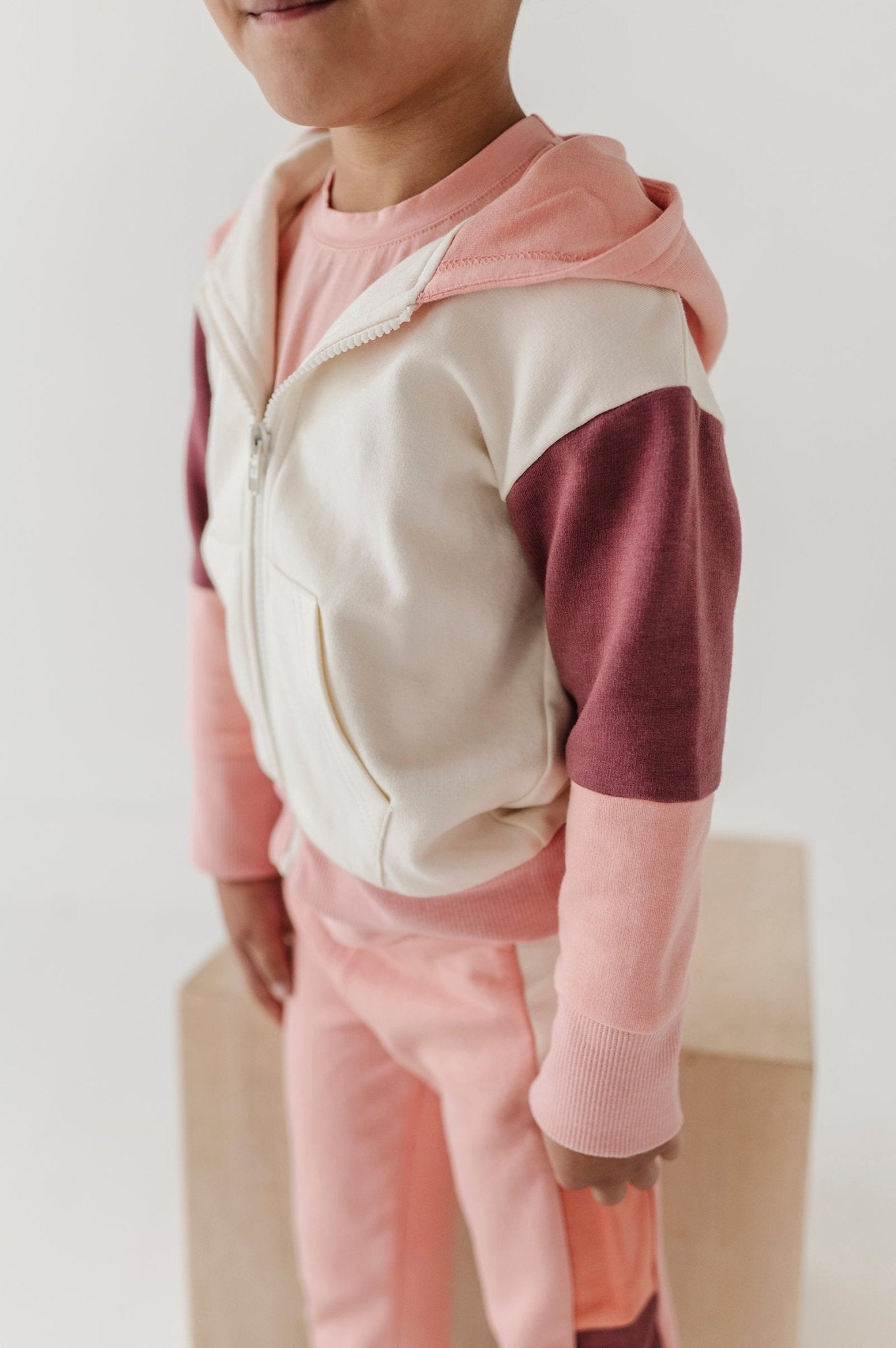 Girls Long Sleeve Track Set In Mellow Rose