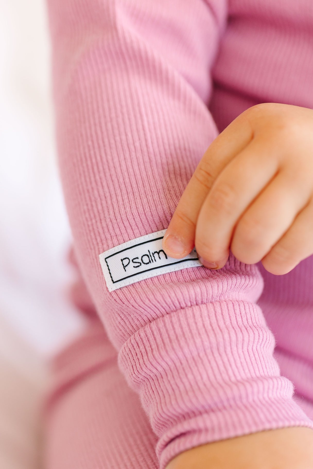 Solid Mauve Pj Long Sleeve Set Ribbed Cotton-bamboo Blend