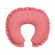 Red Gingham Ruffle Nursing Pillow Cover