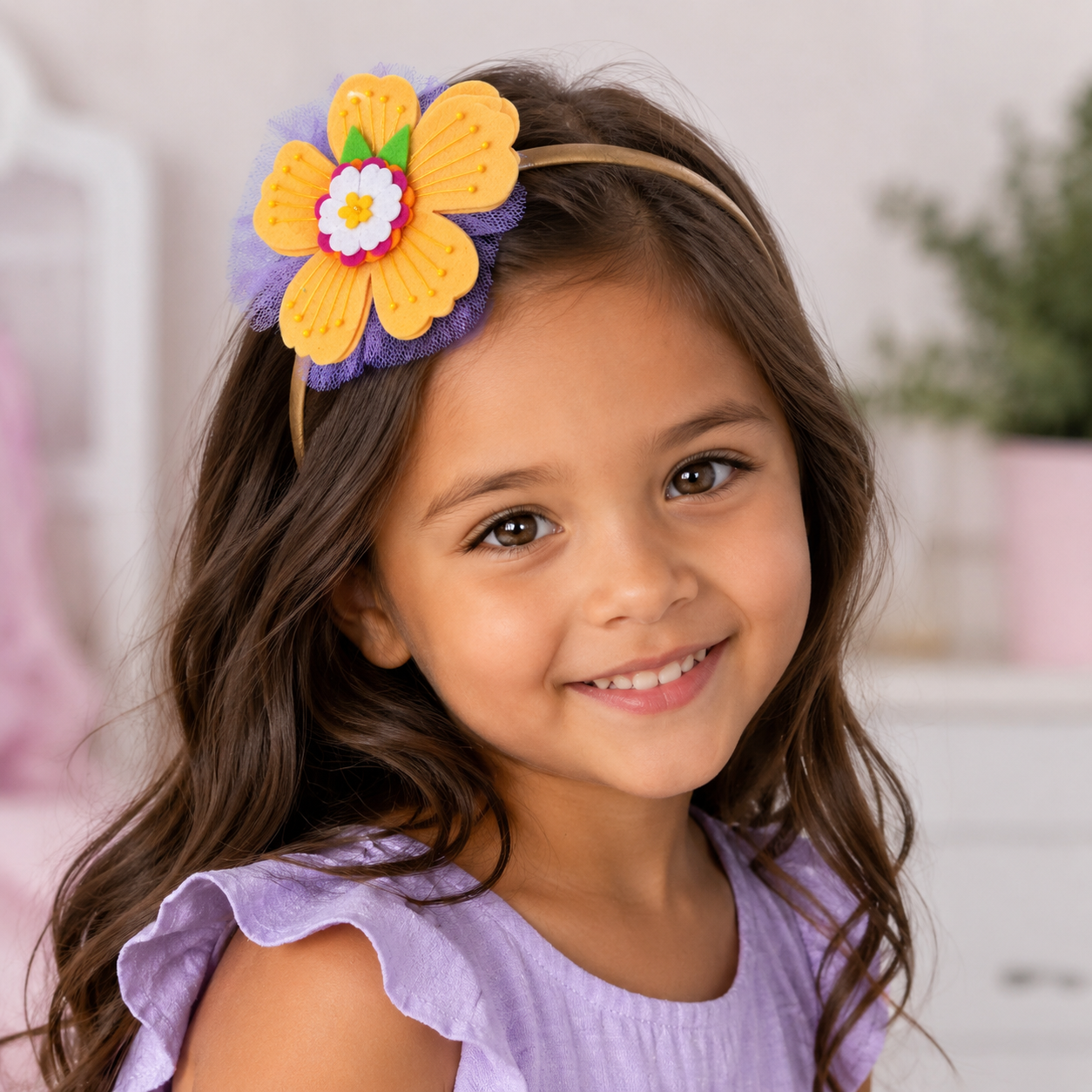 Aloha Headband- Sunshine Yellow And Lilac