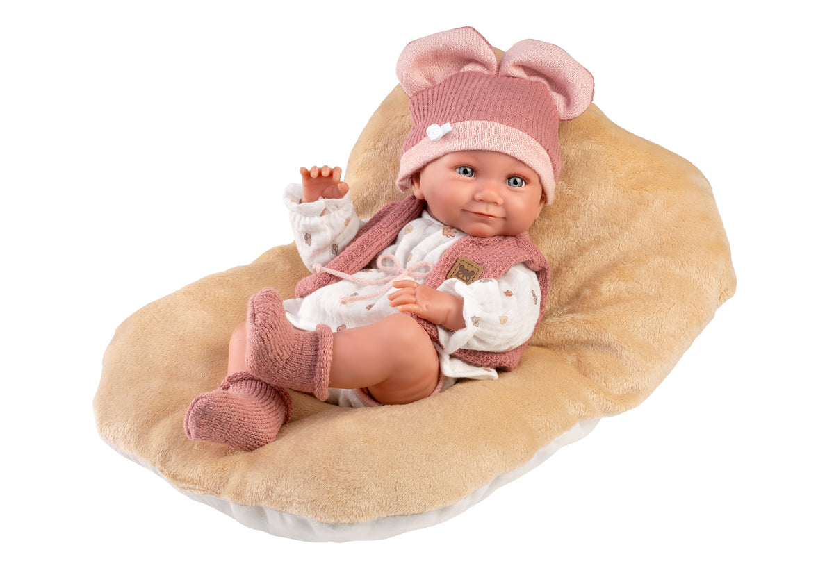 15.7" Anatomically-Correct Newborn Doll Carlota with Cushion