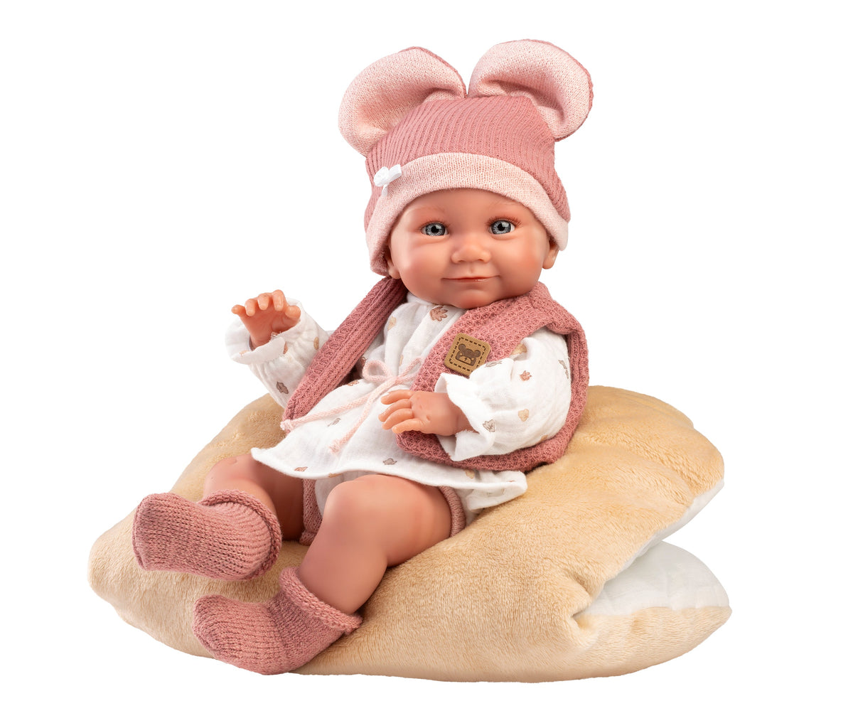 15.7" Anatomically-Correct Newborn Doll Carlota with Cushion