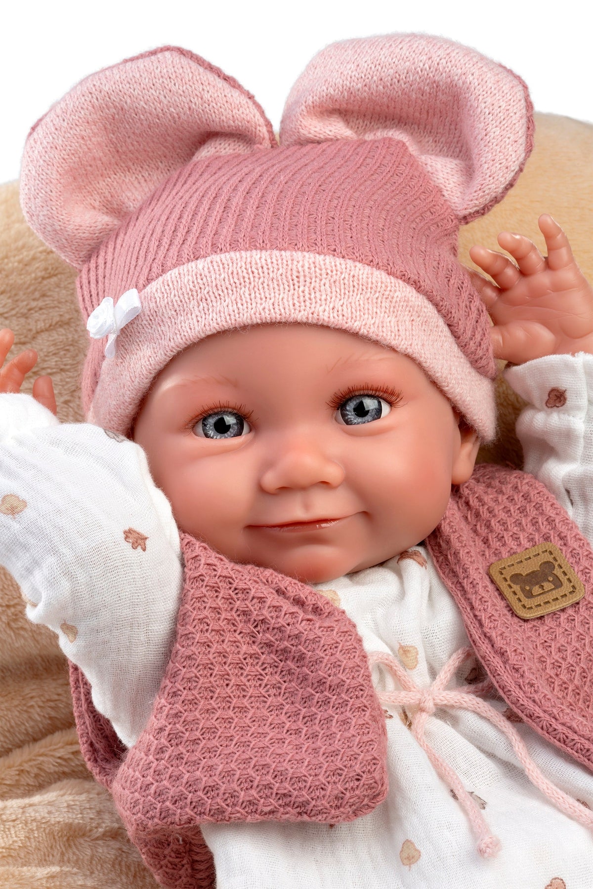 15.7" Anatomically-Correct Newborn Doll Carlota with Cushion