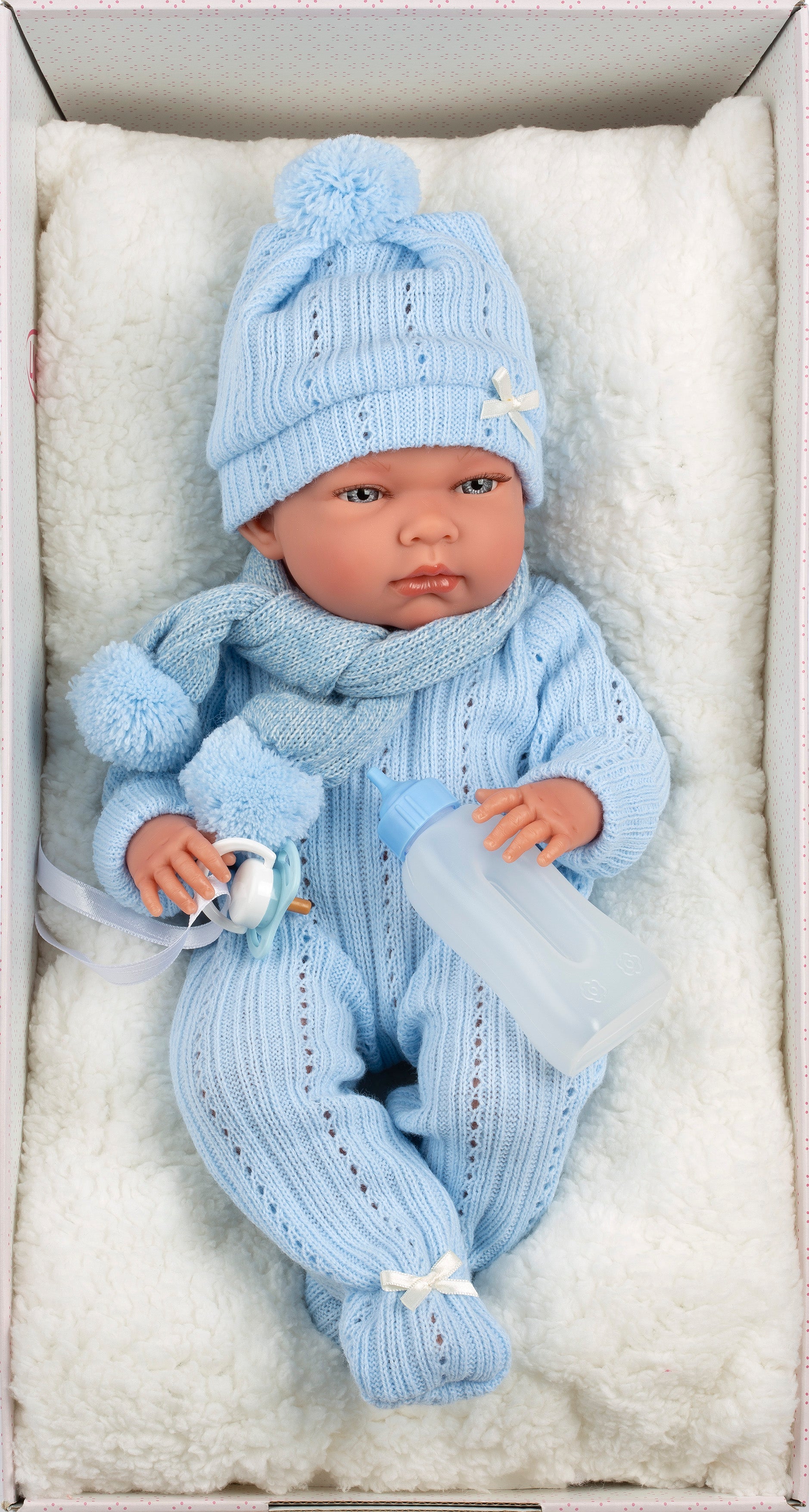 15.7" Anatomically-Correct Newborn Doll Jacob with Cushion