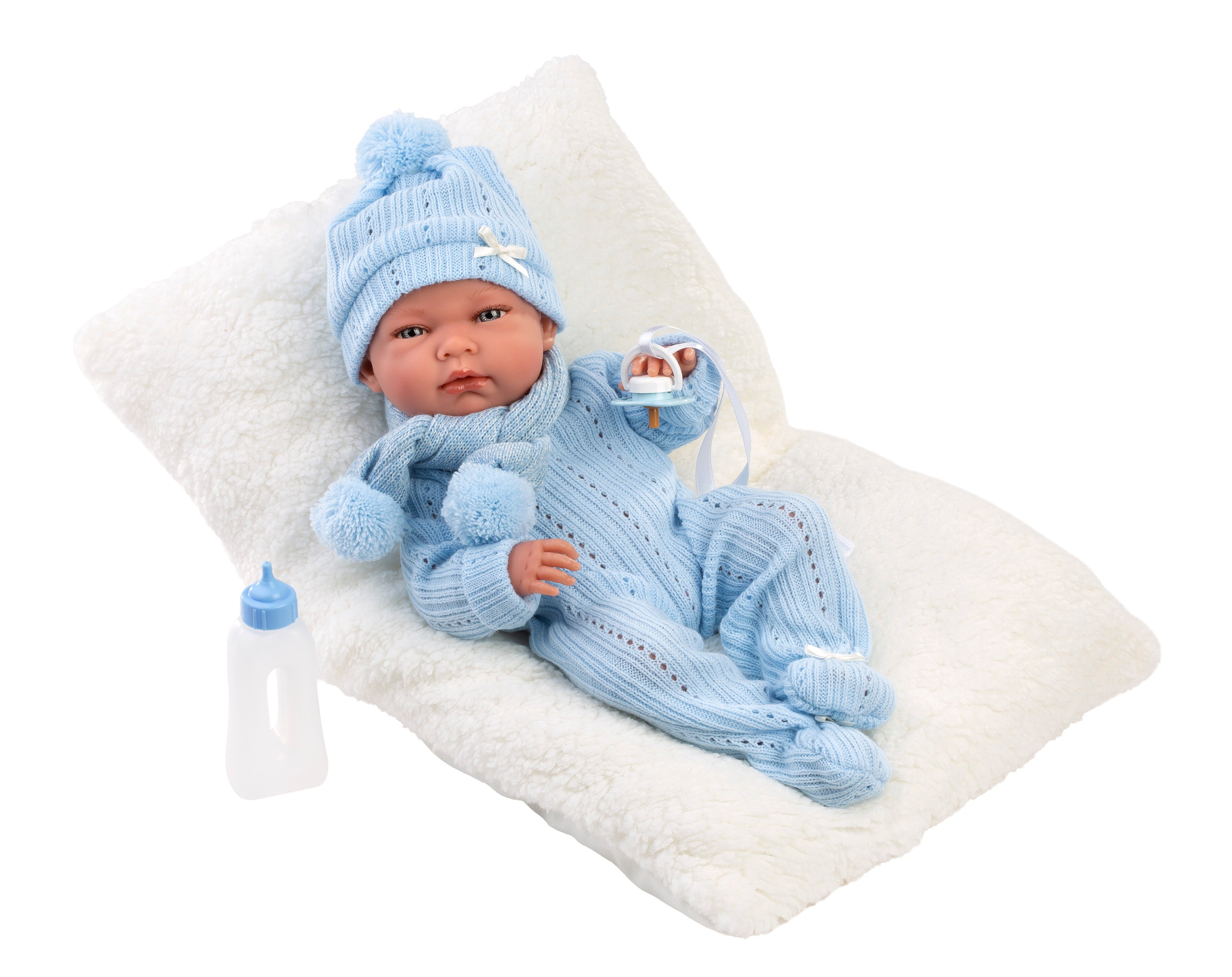 15.7" Anatomically-Correct Newborn Doll Jacob with Cushion