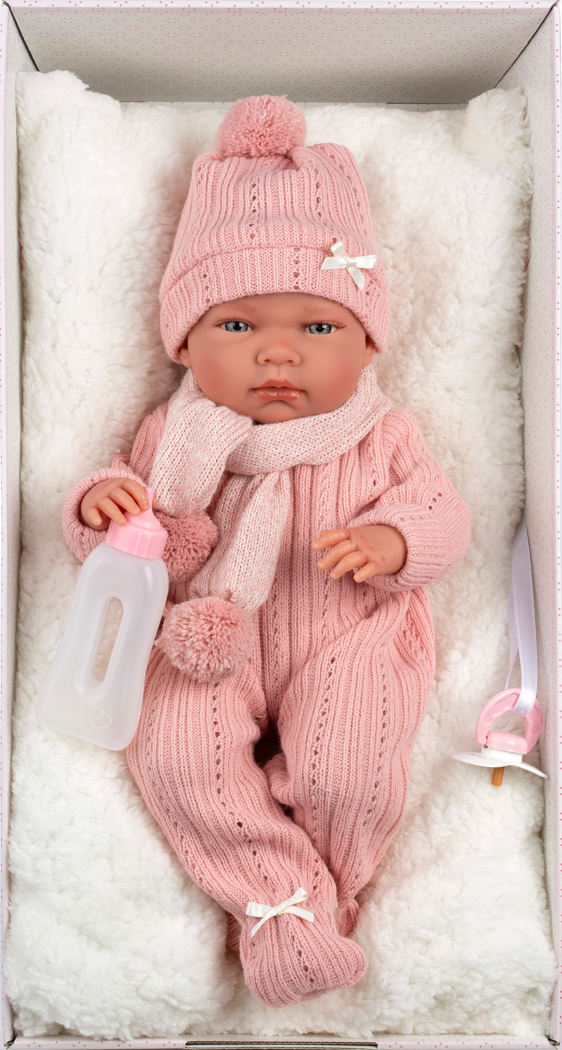 15.7" Anatomically-Correct Newborn Doll Jessa with Cushion