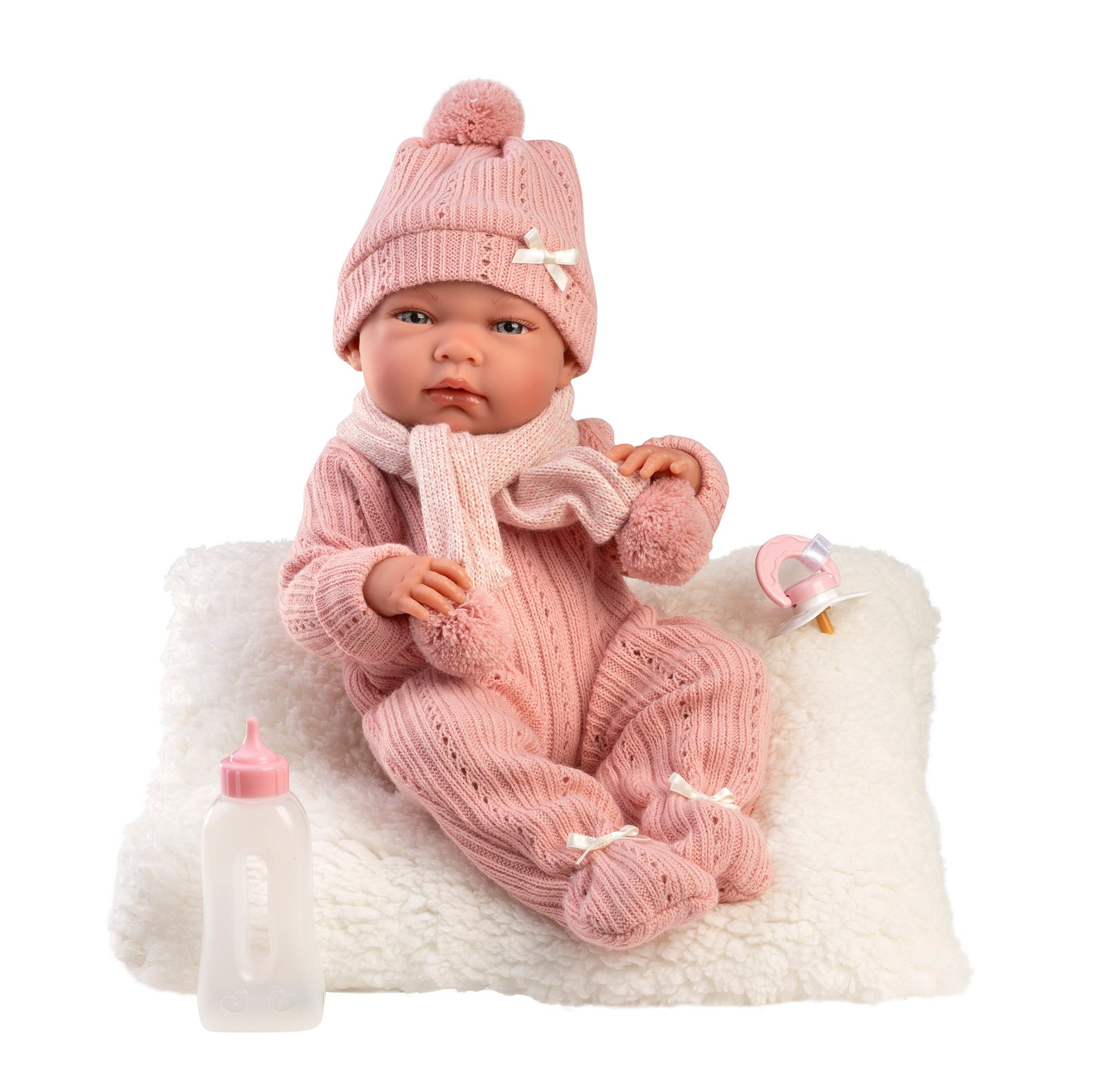 15.7" Anatomically-Correct Newborn Doll Jessa with Cushion