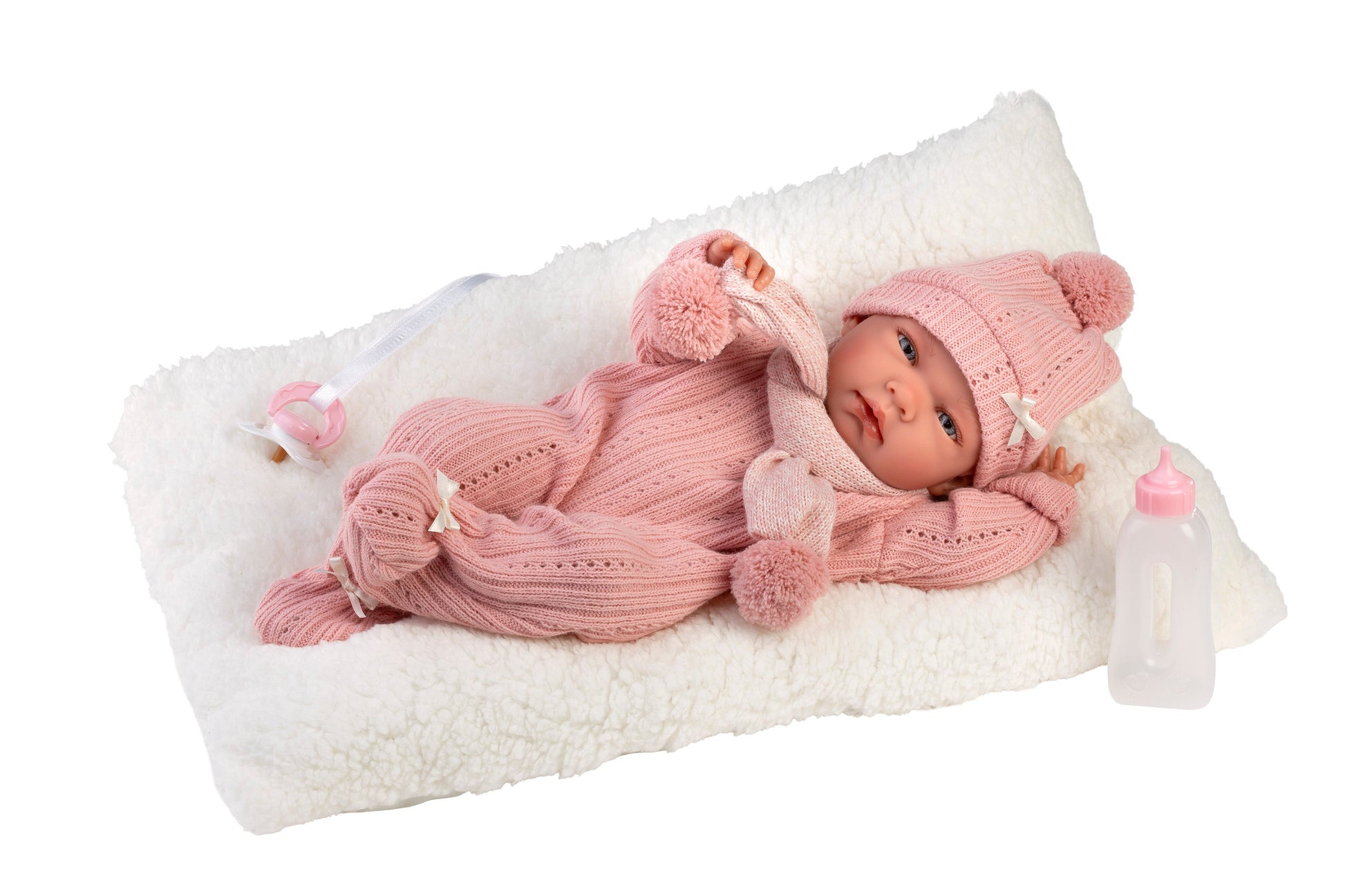15.7" Anatomically-Correct Newborn Doll Jessa with Cushion