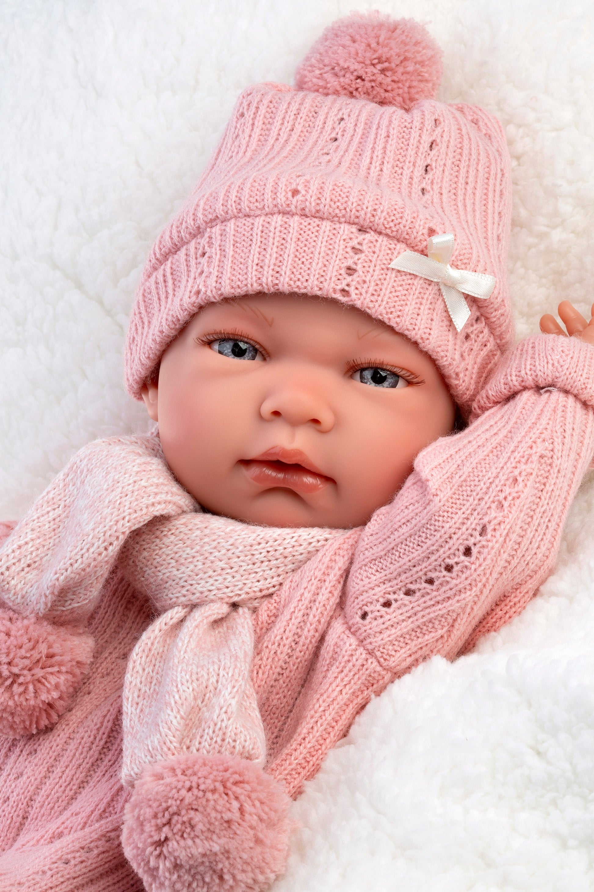 15.7" Anatomically-Correct Newborn Doll Jessa with Cushion