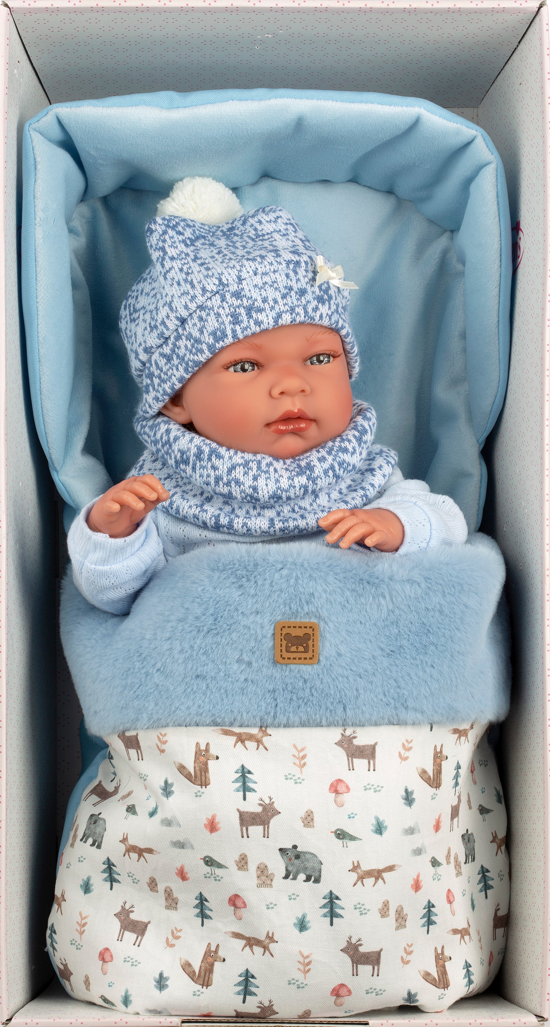 15.7" Anatomically-Correct Newborn Doll Milo with Sleeping Bag