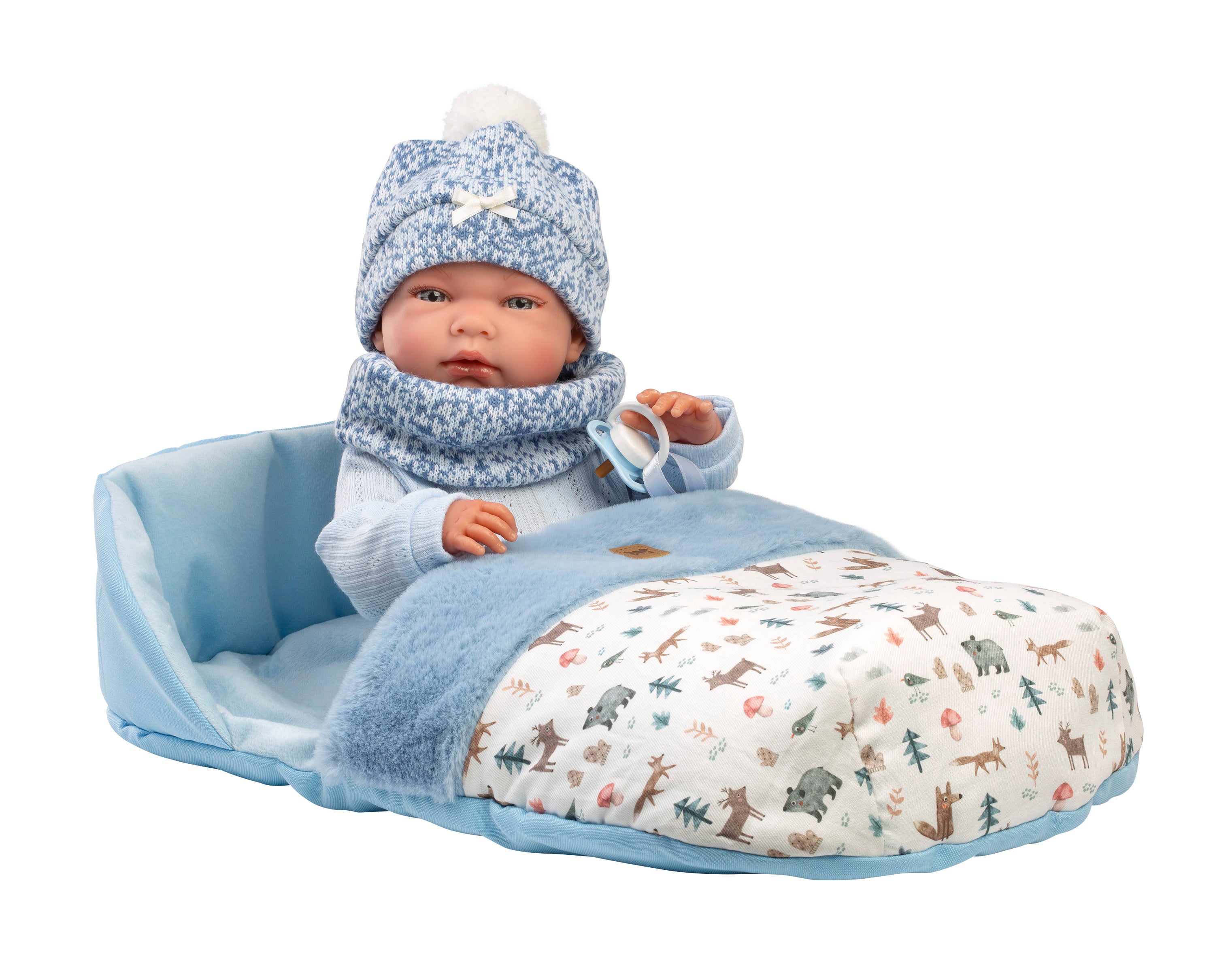 15.7" Anatomically-Correct Newborn Doll Milo with Sleeping Bag