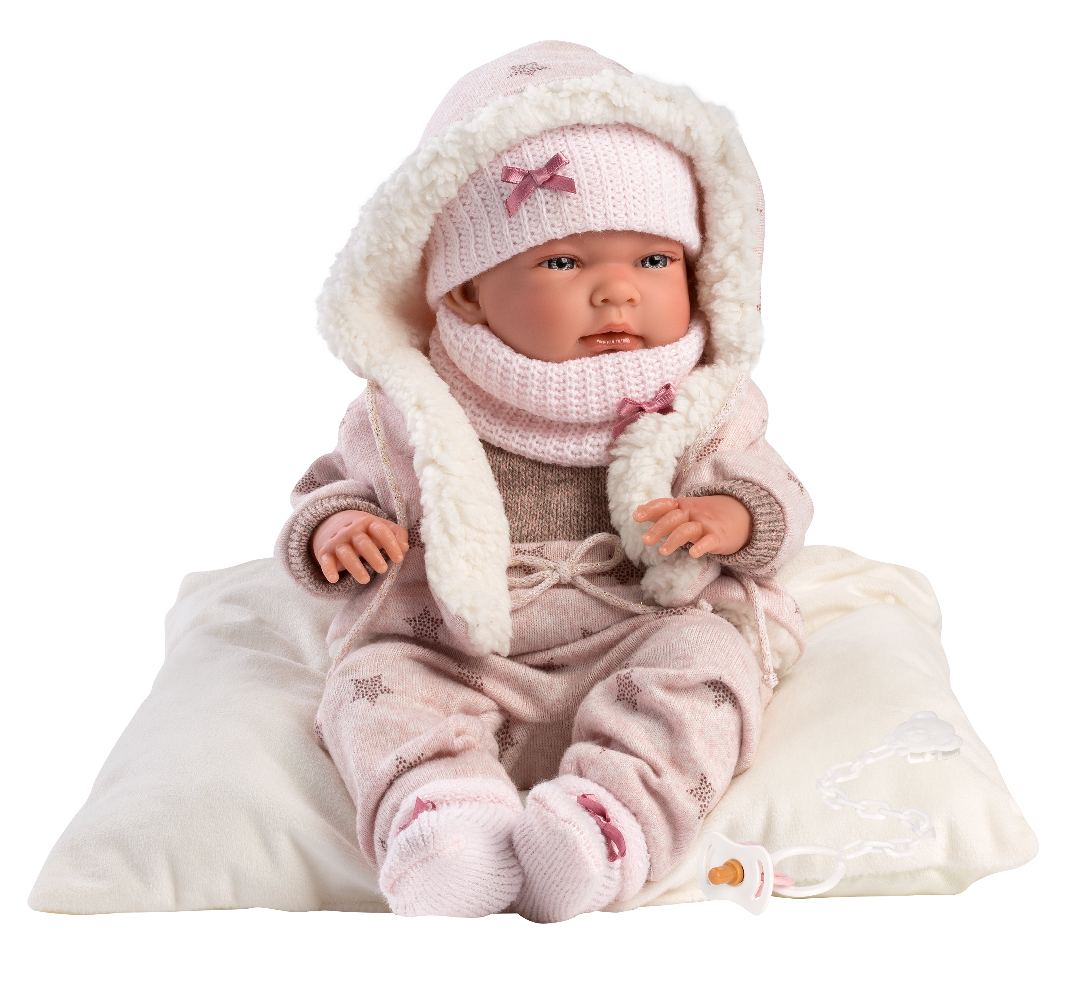 15.7" Anatomically-Correct Newborn Doll Layla with Cushion