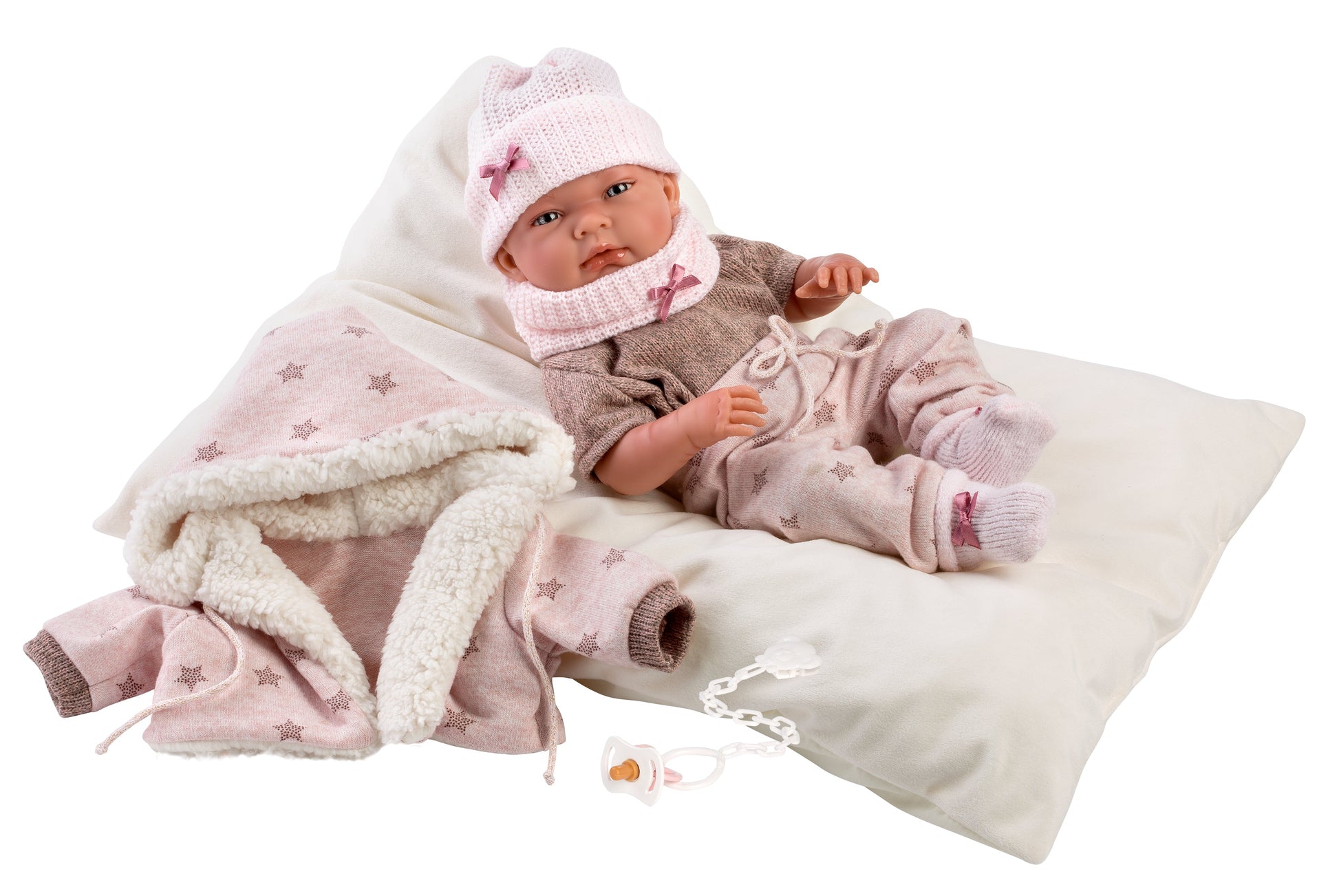 15.7" Anatomically-Correct Newborn Doll Layla with Cushion