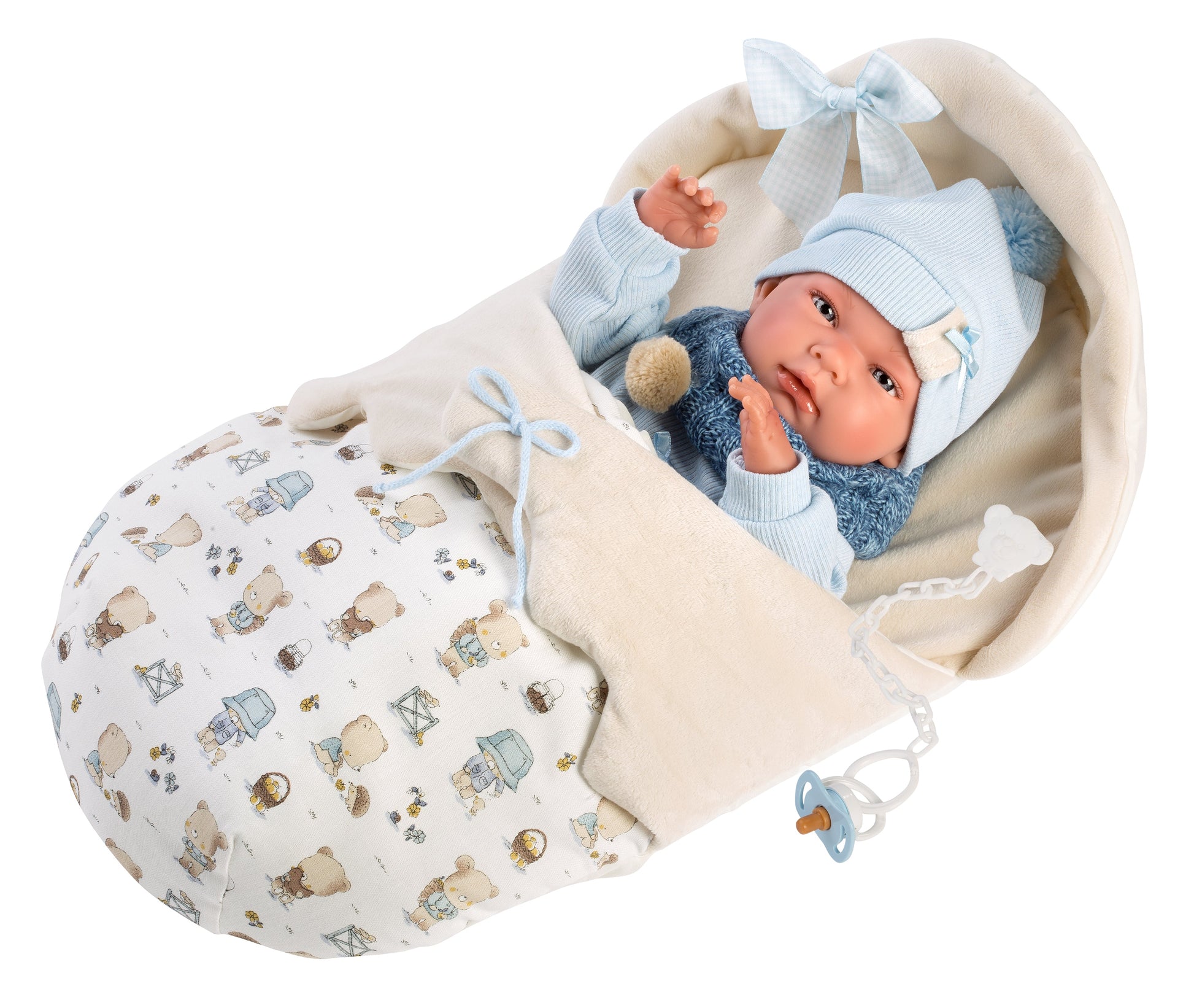 15.7" Anatomically-Correct Newborn Doll Kyle with Sleeping Bag